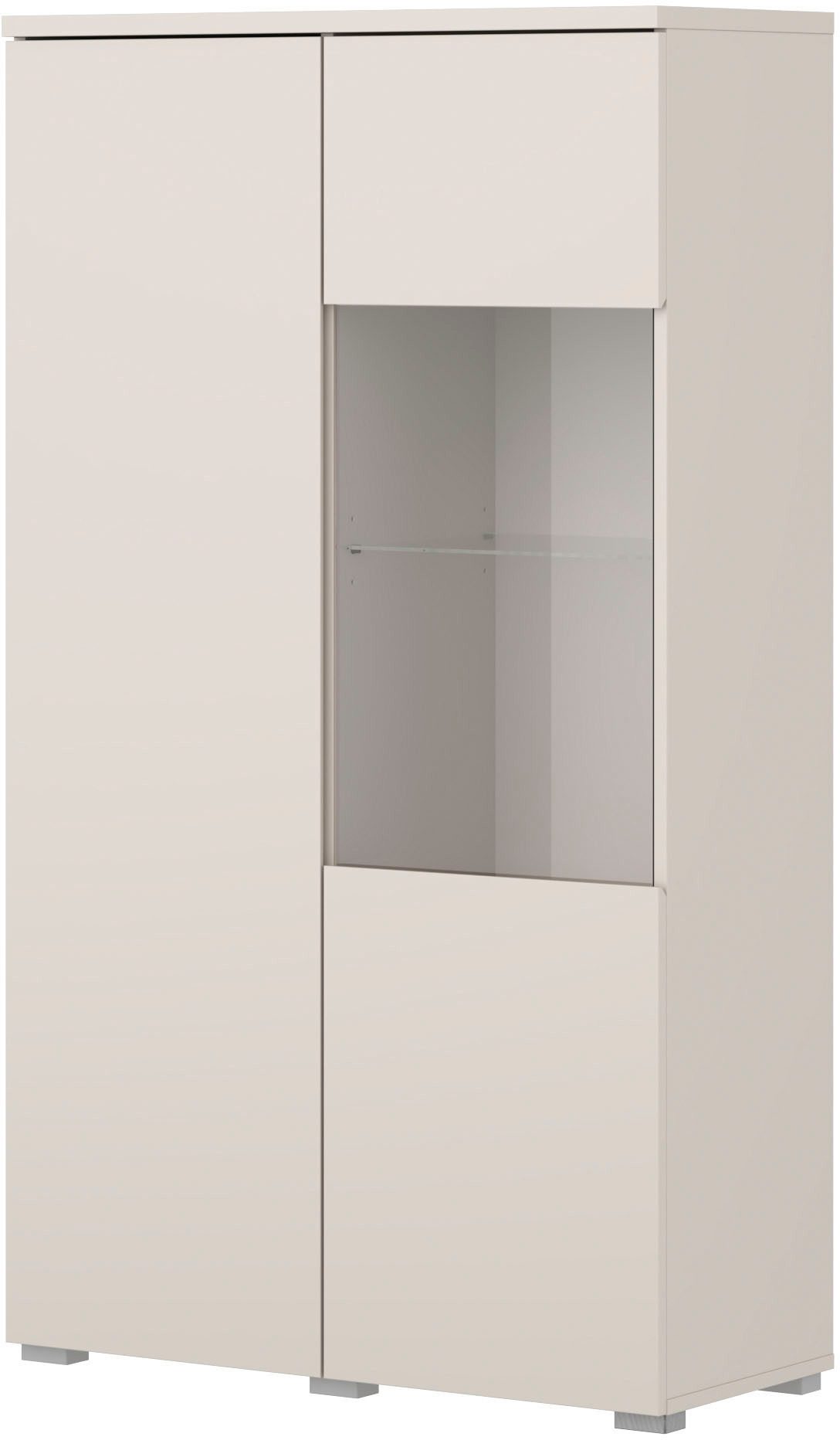 OTTO home Vitrine Modo, Breite 80 cm, moderner griffloser Vitrineschrank Vitrine mit viel Stauraum, Einlegeböden verstellbar, Glastür