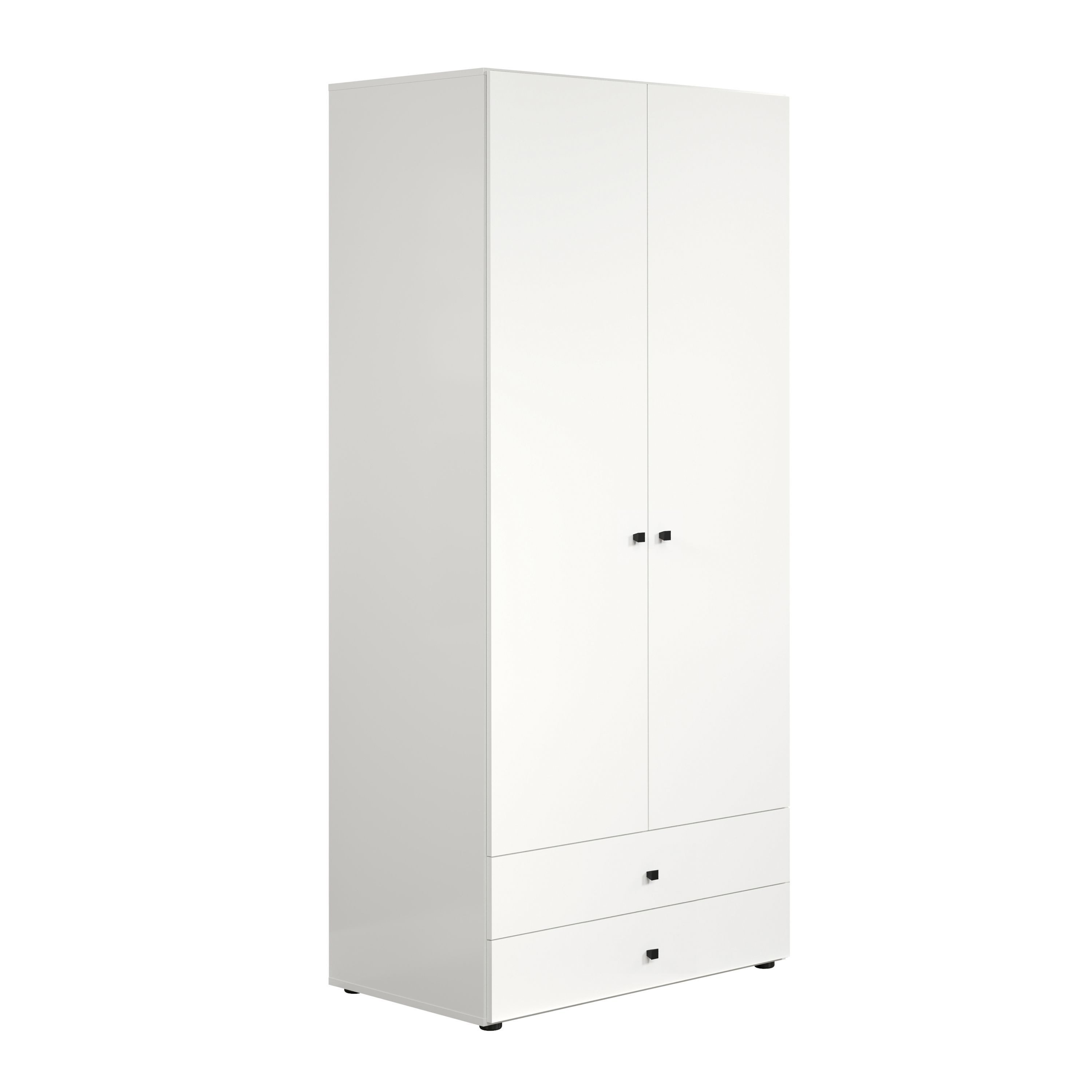 trendteam Kleiderschrank Mit Schubladen in Weiß Dekor B/H/T: ca. 81 / 176 / 51 cm