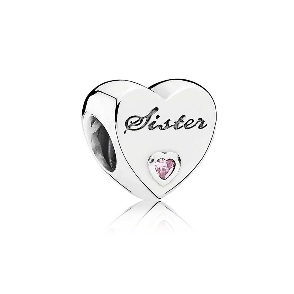 Pandora Charm-Einhänger Pandora 791946PCZ Charm Sister Schwesternliebe Sterling-Silber