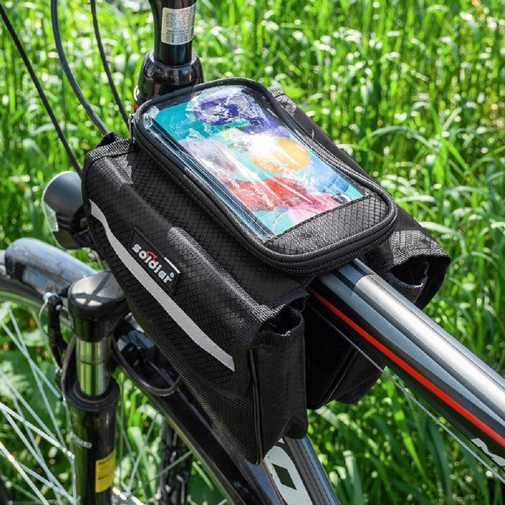 Fahrradtasche cofi1453® Fahrradtasche mit Handytasche Wasserdicht Universal Gepäckta
