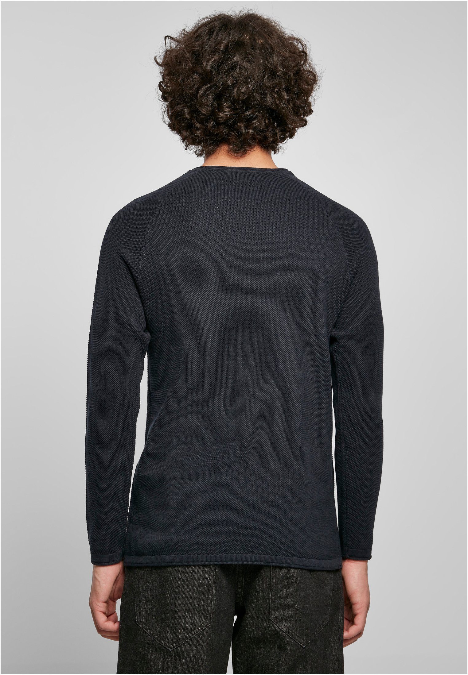 Knitted T-Shirt Herren Raglan URBAN black Longsleeve CLASSICS (1-tlg)