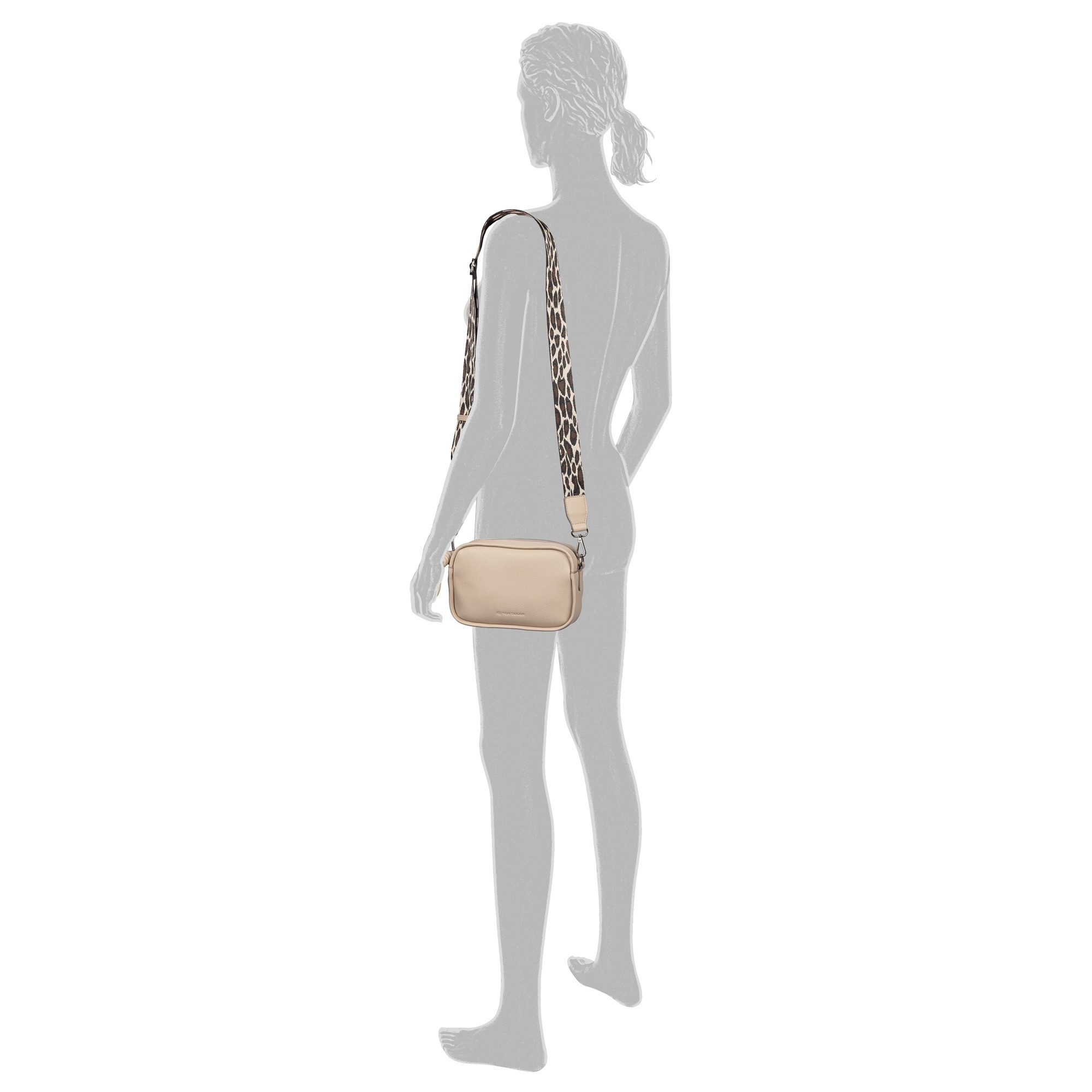 TOM TAILOR Umhängetasche Tatiana, Damen Handtasche, Kamerabag, fein gewebter dreifarbiger Gurtband