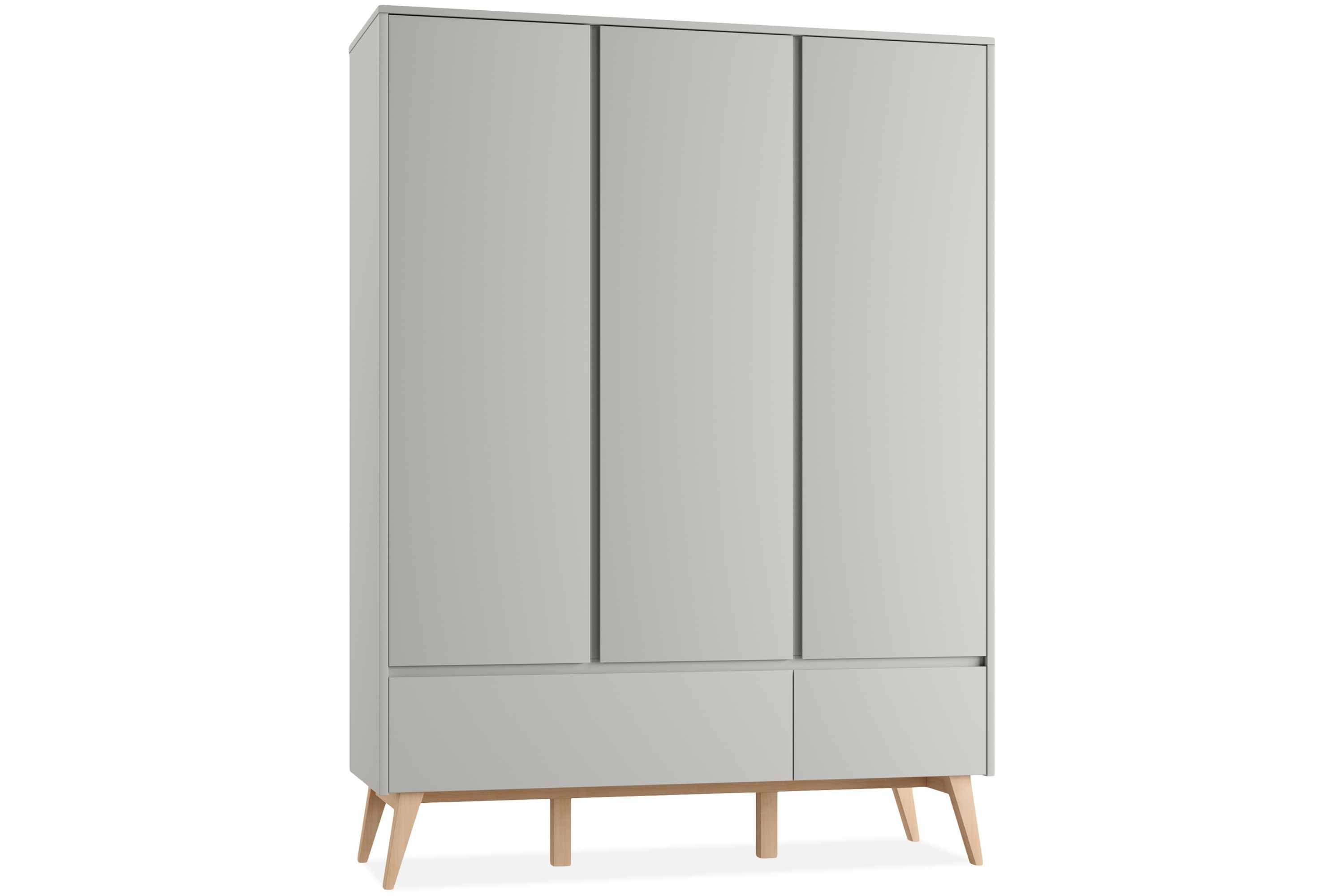 KONSIMO® Kinderkleiderschrank DAMBI Drehtürenschrank, hergestellt in der EU, Soft-Close-Funktion, mit 5 Einlegeböden, mit 2 Schubladen, 3-türig