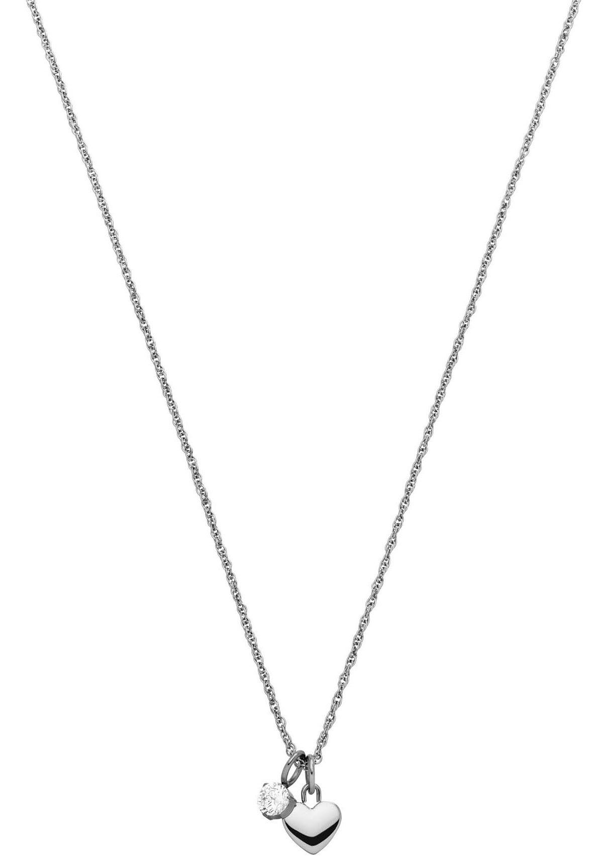 PURELEI Kette mit Anhänger Schmuck Geschenk Anhänger Herz und Solitär, 2149-Necklace-Brave mit Zirkonia (synth) mehr