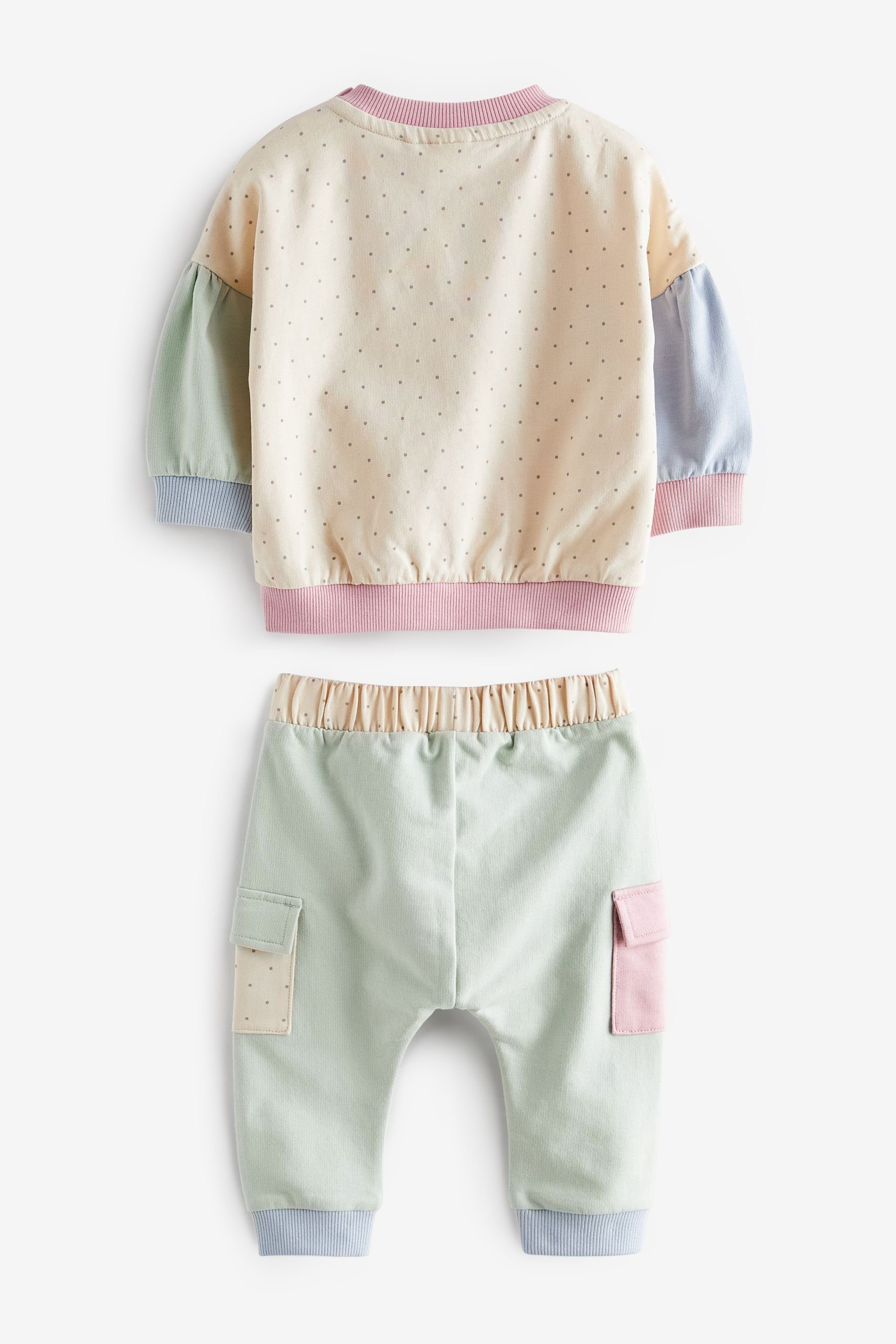 Next Shirt & Leggings 2-teiliges Babyset Sweatshirt (2-tlg) mit Purple/White Lilac und Colourblock Leggings