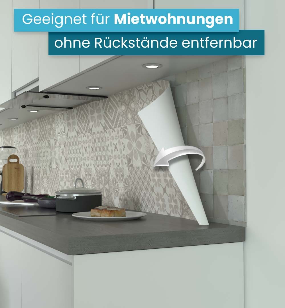 MyMaxxi Küchenrückwand Küchenrückwand selbstklebend Mosaik beige Spritzschutz Folie, (Klebefolie Küchenrückwand aufgerollt B 280 cm x H 60 cm), Beige Mosaik B 2 – Bild 3 von 5