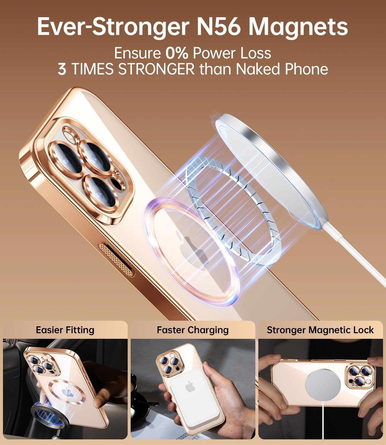 MSM Handyhülle Hülle + 2X Schutzglas für iPhone 16 Pro Max MagSafe Panzerfolie Titan