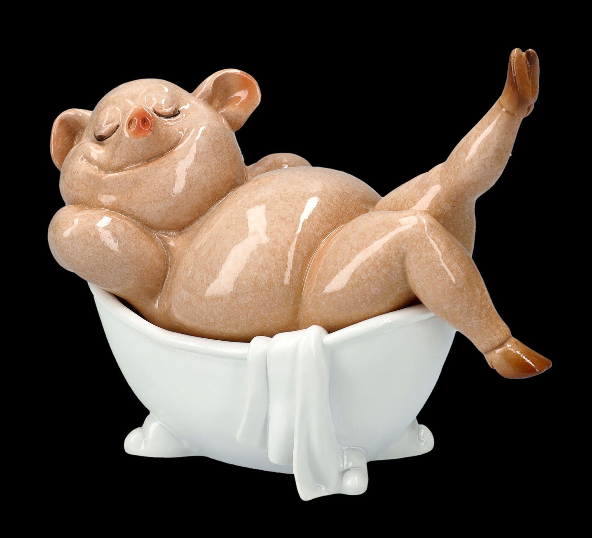 Dekofigur Schweine - GmbH spaßige Tierfigur in Figur Lustige Shop Badewanne Figuren Badezimmer