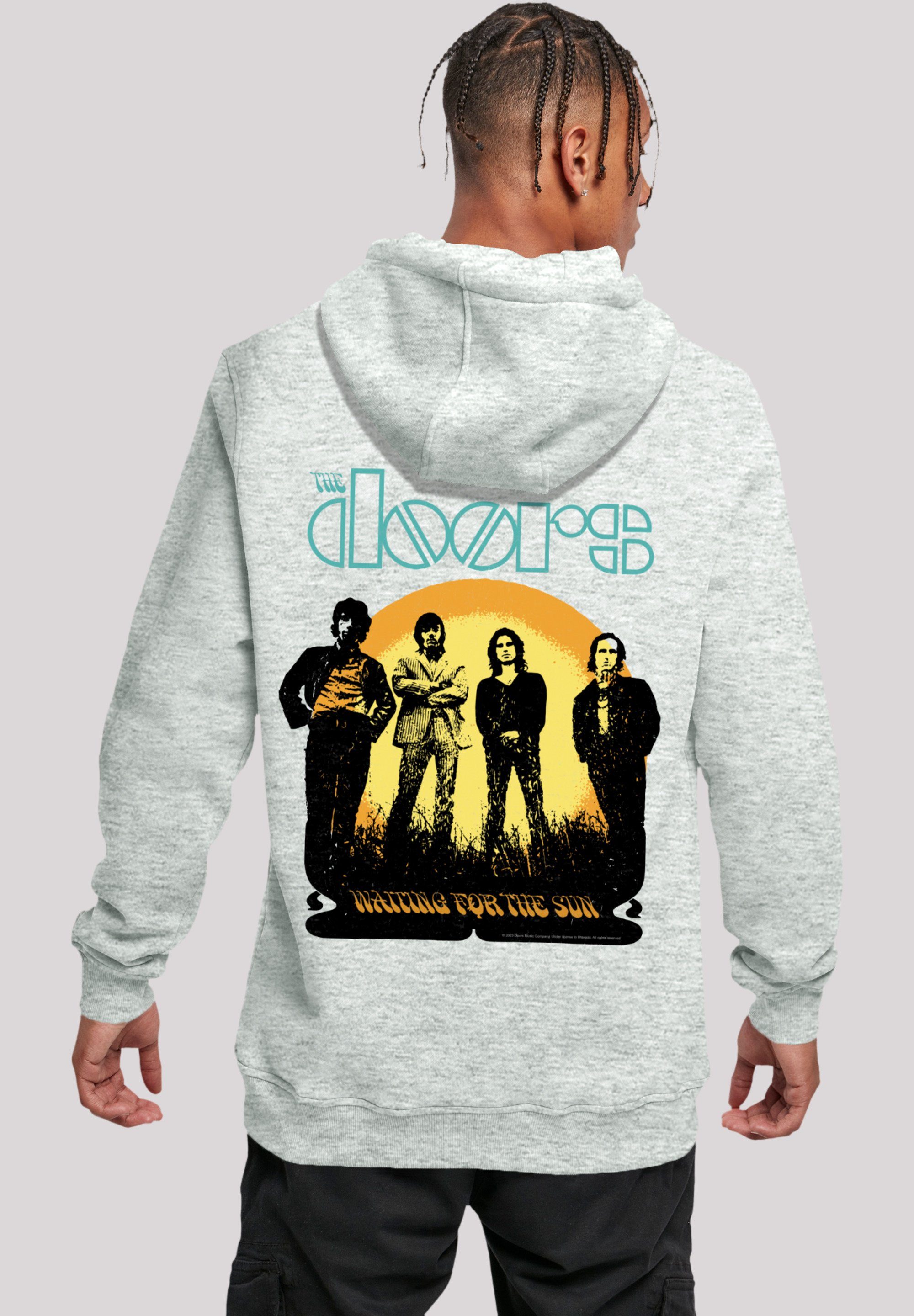 Hoodie heather Waiting Logo F4NT4STIC Band Music the Premium Band, Sun Qualität, Doors for grey The