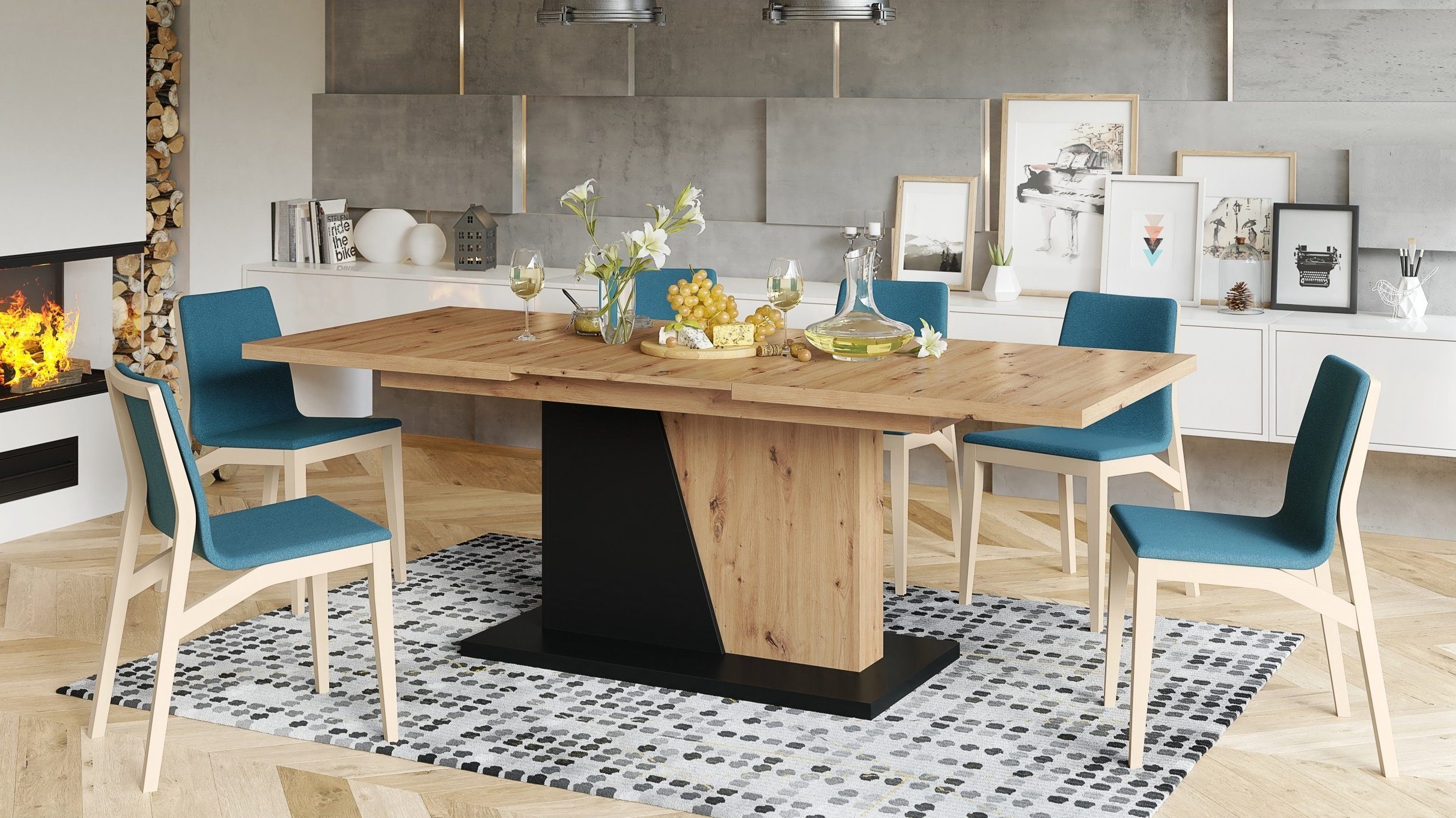 Mazzoni Esstisch Design Noble Noir Tisch günstig online kaufen