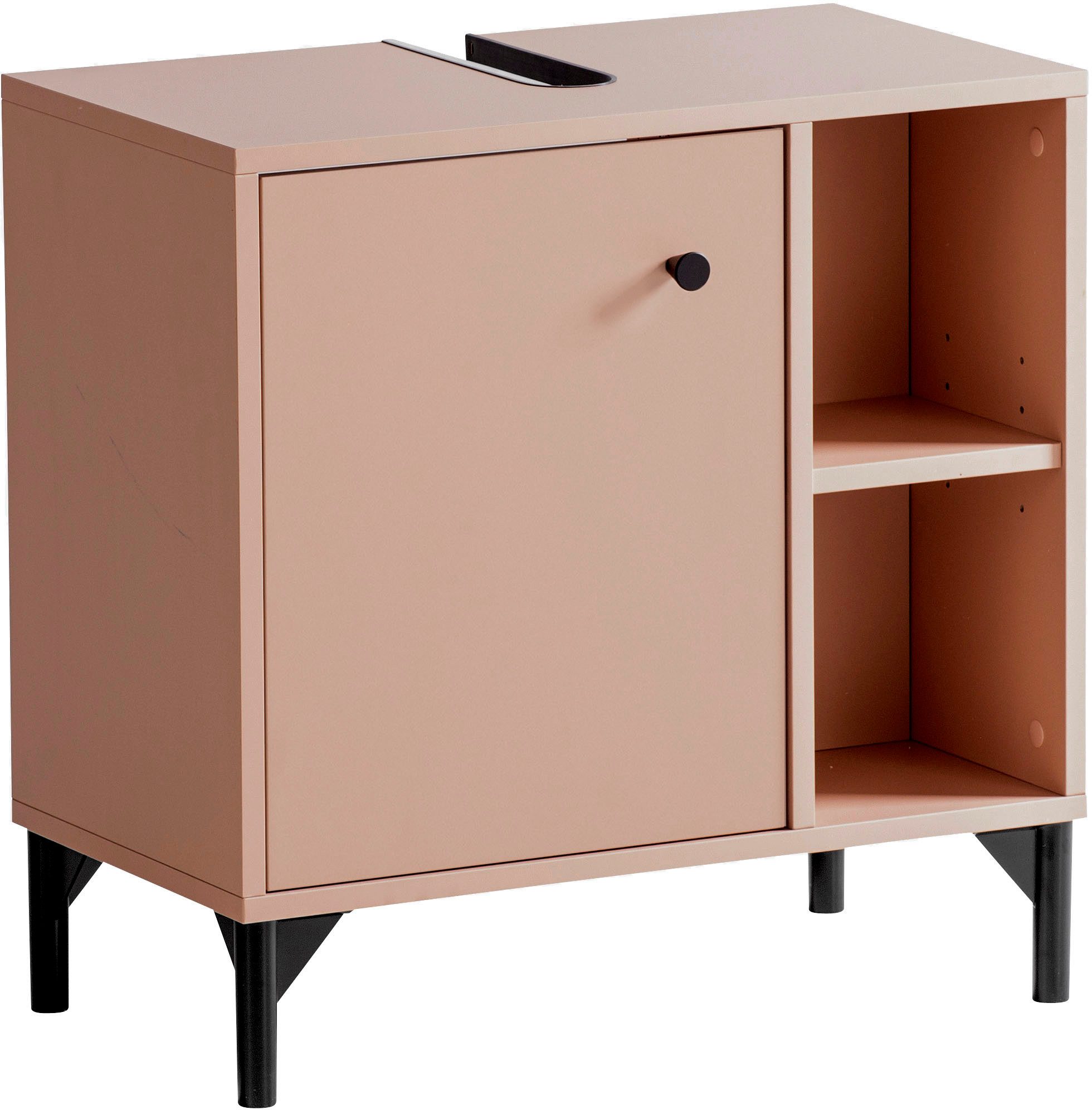 Schildmeyer Waschbeckenunterschrank Smash Breite 60 cm (1-St) Apricot Dekor, mit Metallbeschlägen