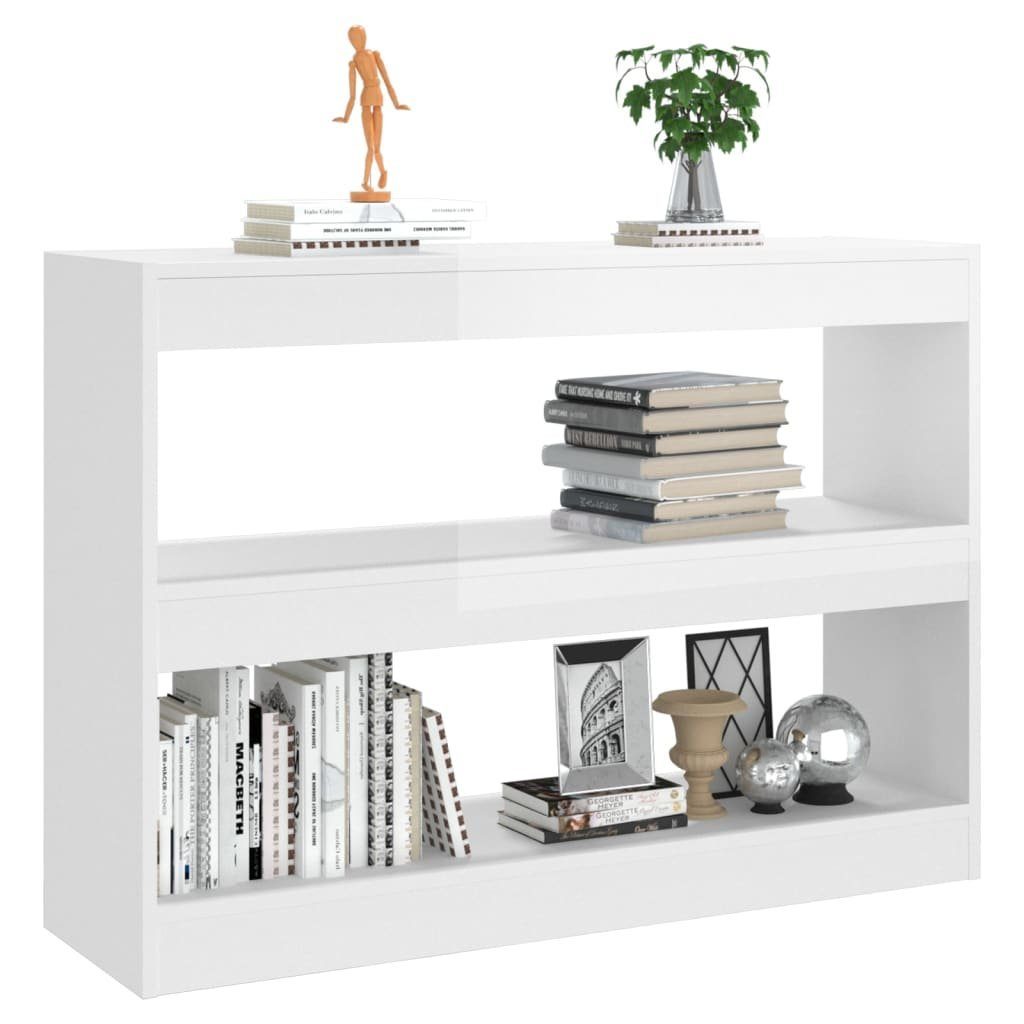 Bücherregal/Raumteiler 100x30x72 cm furnicato Bücherregal Hochglanz-Weiß