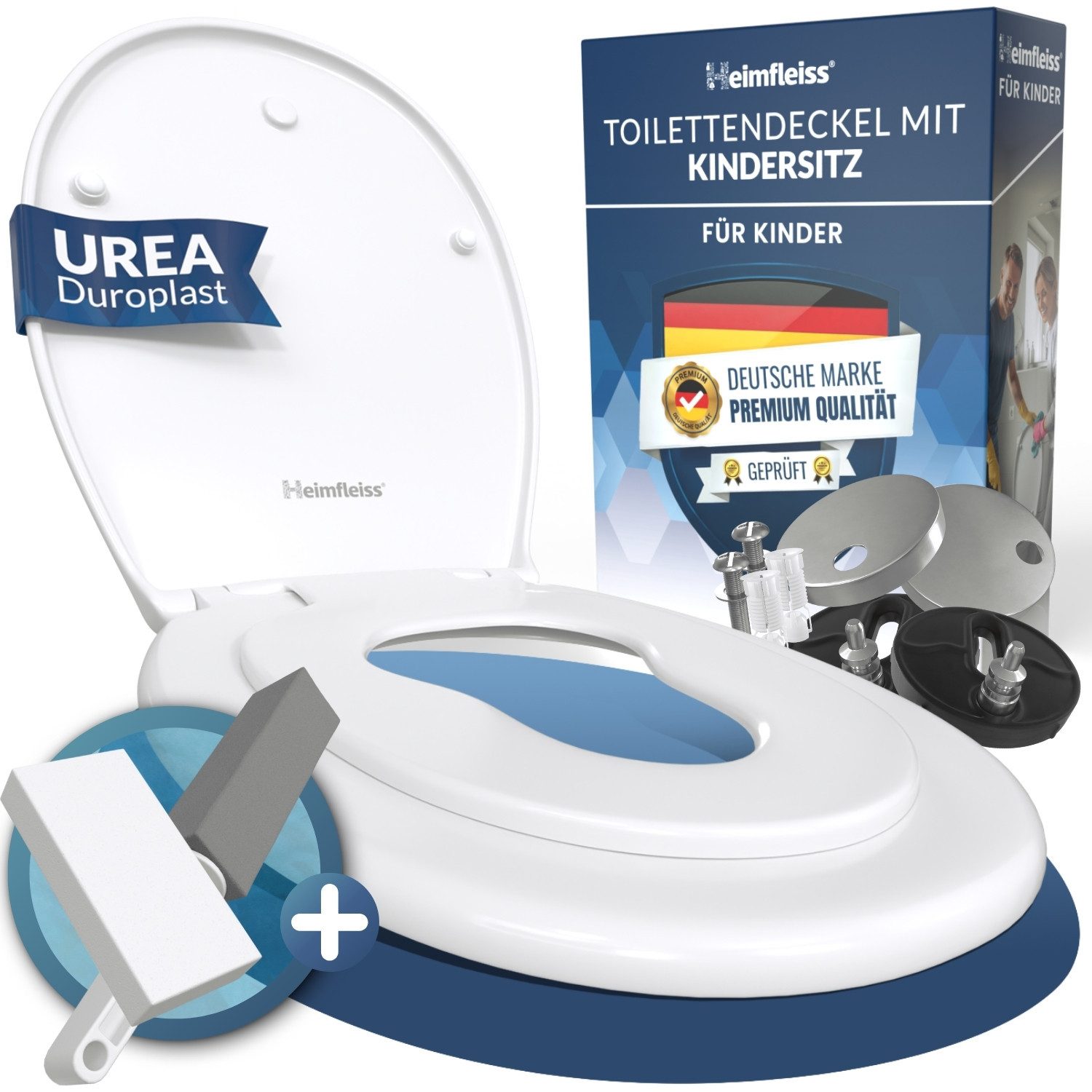 Heimfleiss® WC-Sitz Toilettendeckel Absenkautomatik abnehmbar oval (Klodeckel Softclose, antibakterielles Duroplast, kratzfest)