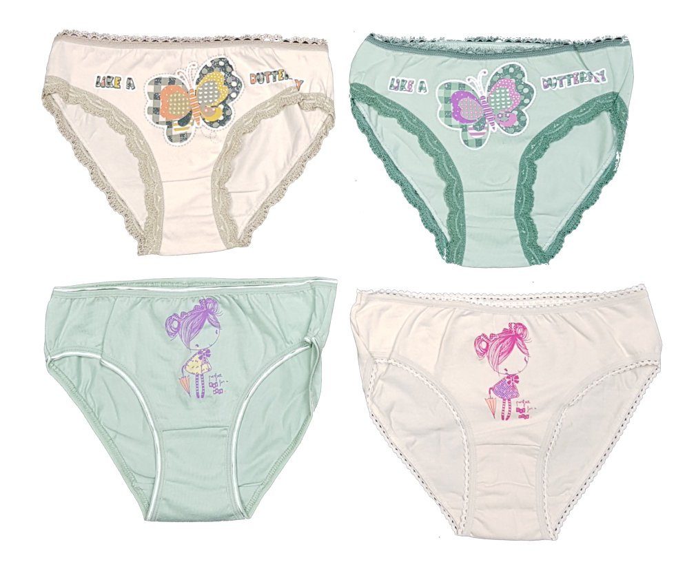 Girls Fashion Jazz-Pants Slips 4 St. süsse Mädchen Unterhosen, Slips, MP4178
