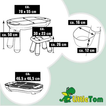 LittleTom Spieltisch Kinder Spieltisch Kindertisch ab 1 Jahr, LxBxH:78cm x 55cm x 50cm