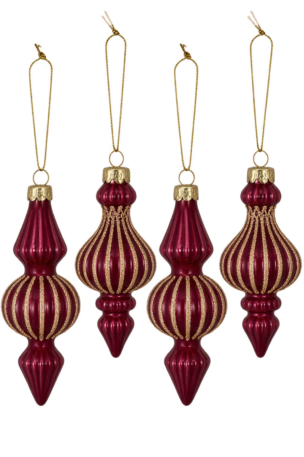 LeGer Home by Lena Gercke Weihnachtsbaumkugel Glashänger Ornamentkegel (4 St), mit Glitzer