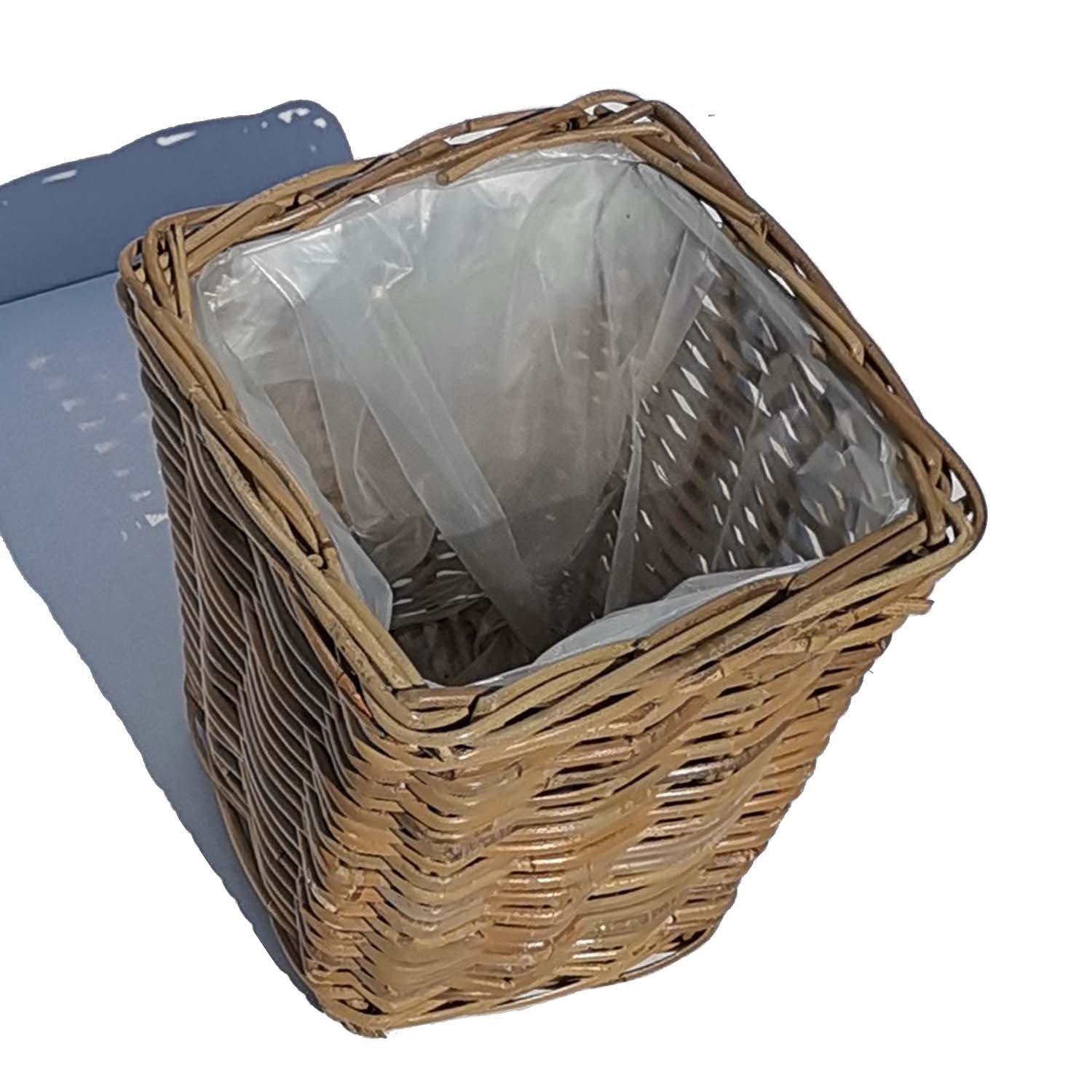 Casa Moro Flechtkorb Rattan Korb Turin mit Folie Blumenkorb Aufbewahrungskorb (Rattankorb Weidenkorb eckig, in drei Größen oder als Set), Naturkorb handgeflochten