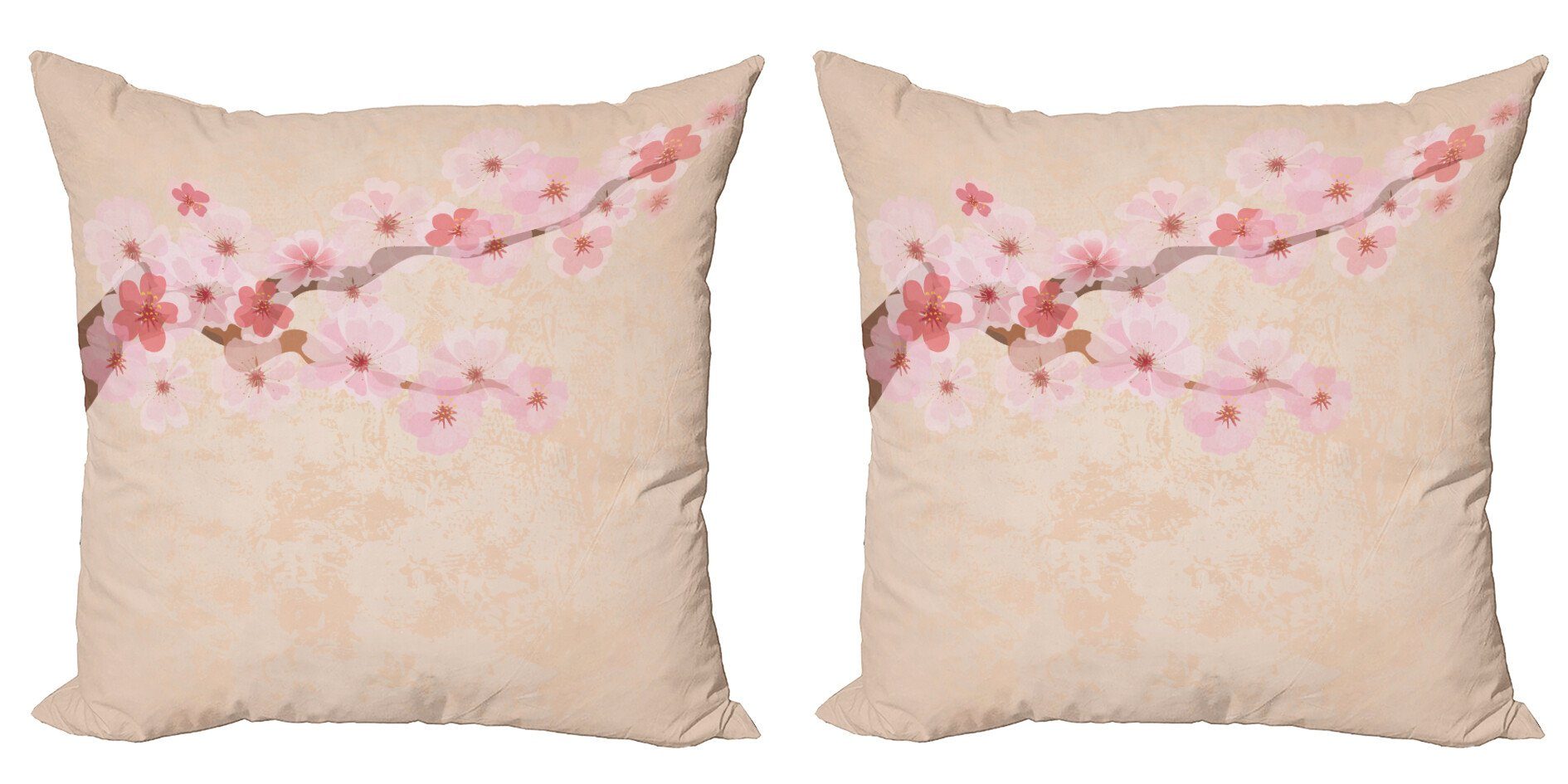 Kissenbezüge Modern Accent Doppelseitiger Digitaldruck, Abakuhaus (2 Stück), japanisch Rosa Kirschblüten