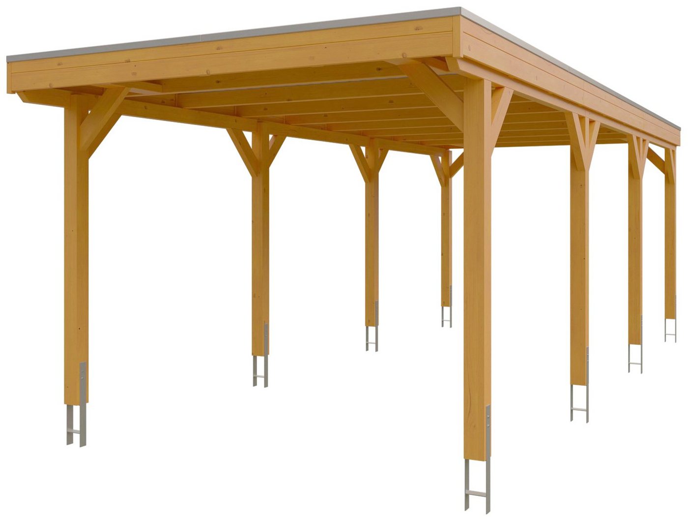 Thumbnail - Skanholz Einzelcarport Grunewald, BxT: 321x796 cm, 289 cm Einfahrtshöhe, mit Aluminiumdach