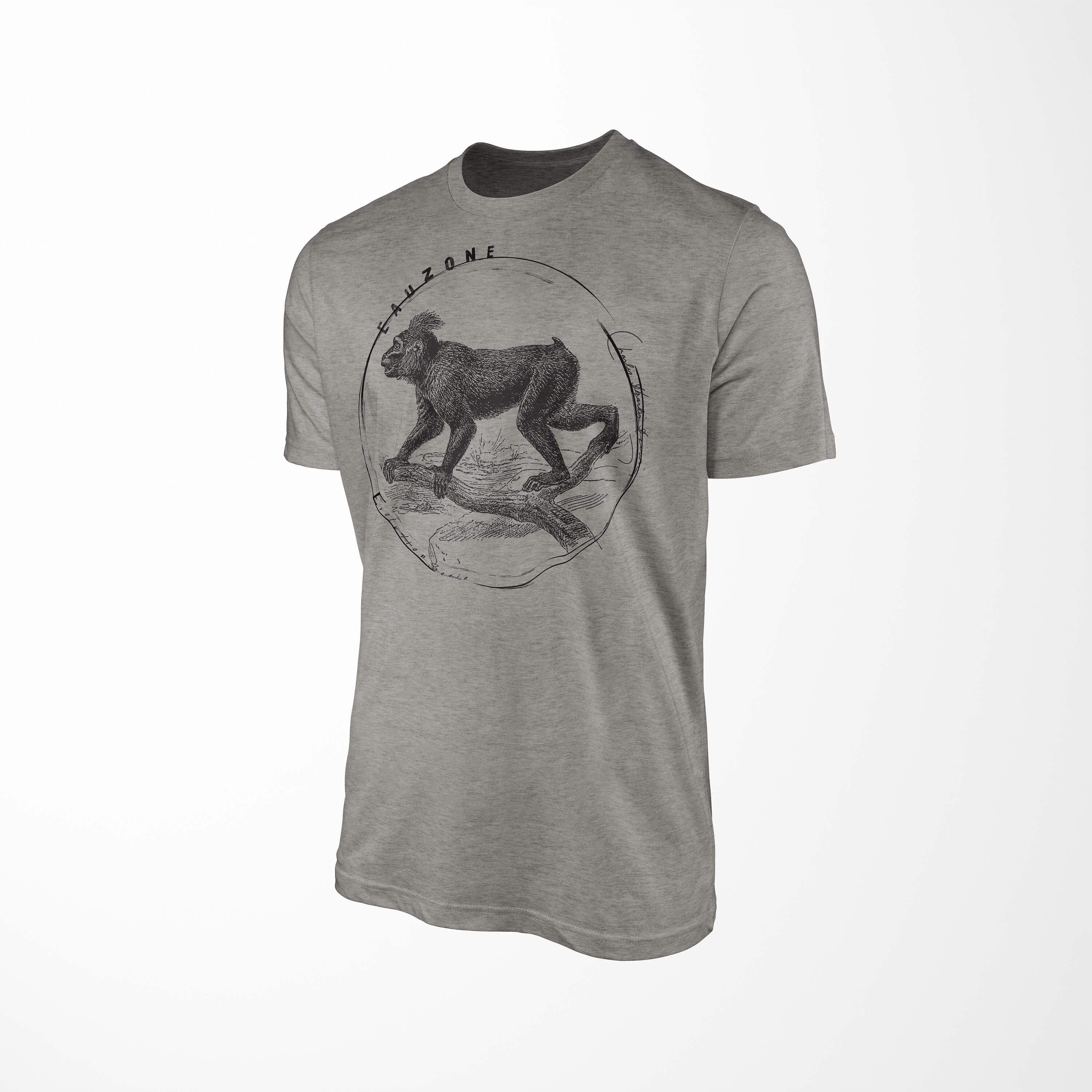 T-Shirt Herren Ash T-Shirt Makake Sinus Evolution Art