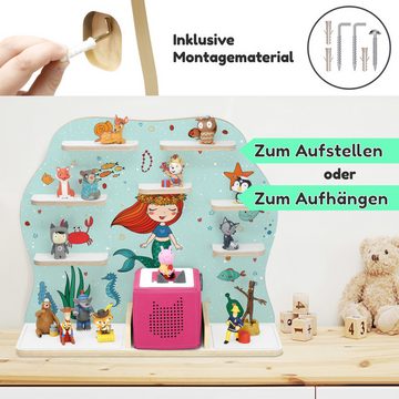 stadtecken Kinderregal Holzregal für Musikbox, Passend für die Toniebox und ca. 50 Tonies