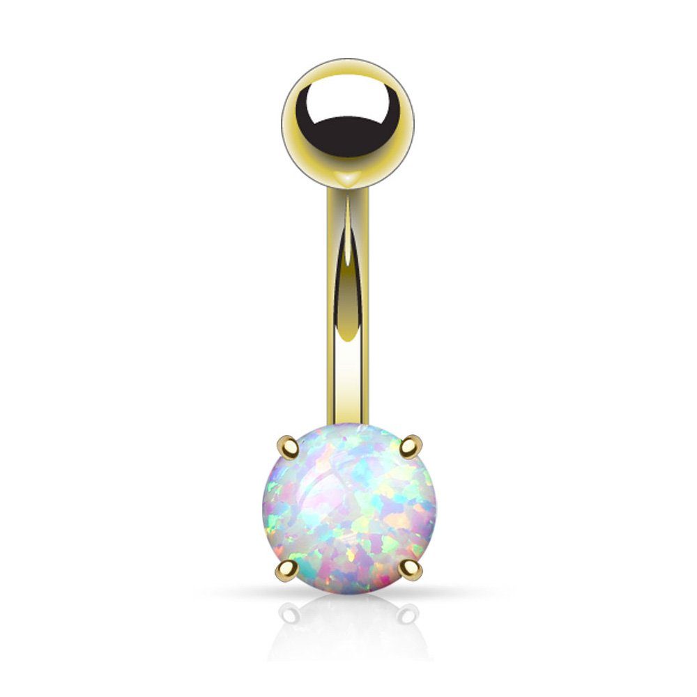 Taffstyle Bauchnabelpiercing Piercing Chirurgenstahl vergoldet Opal, Bauchn günstig online kaufen