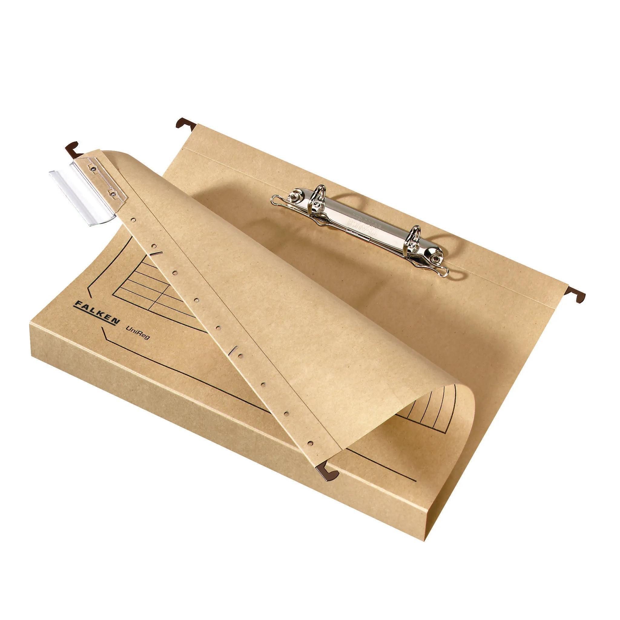 Falken Organisationsmappe 8x Hängesammler UniReg 320g/m2-Kraftkarton 2 Ring 4cm Braun 11288156F, Hängesammler