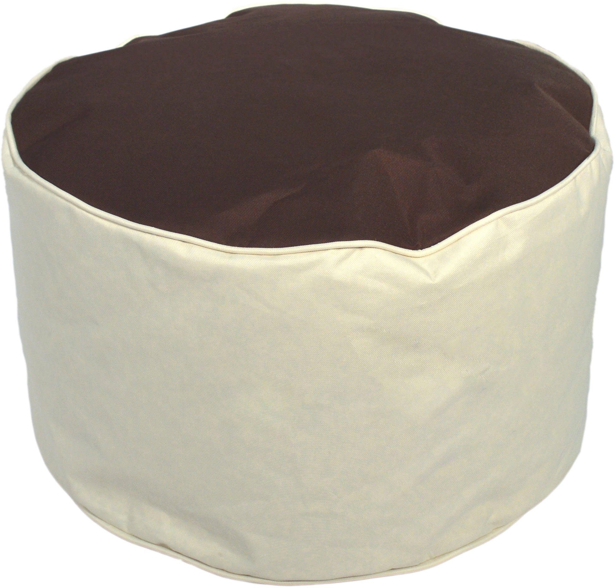 KiNZLER Sitzsack Sitzhocker BICO (1 St), zweifarbig, Outdoor geeignet, ideal im Wohnzimmer & Kinderzimmer