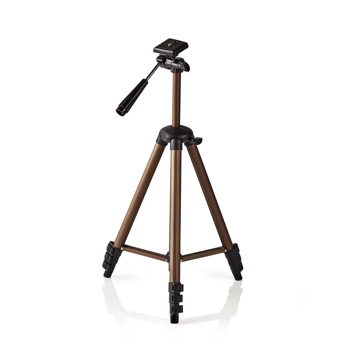 Nedis TPOD2100BZ Dreibeinstativ (4 Segmente, Aluminium, für Zuhause, Tragetasche und Pan-Funktion)