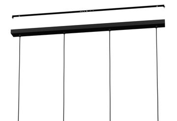 EGLO Pendelleuchte BATISTA, 4-flammig, Schwarz, Metall, B 95 cm, ohne Leuchtmittel, Hängeleuchte, Hängelampe, Lampenschirme aus Rauchglas