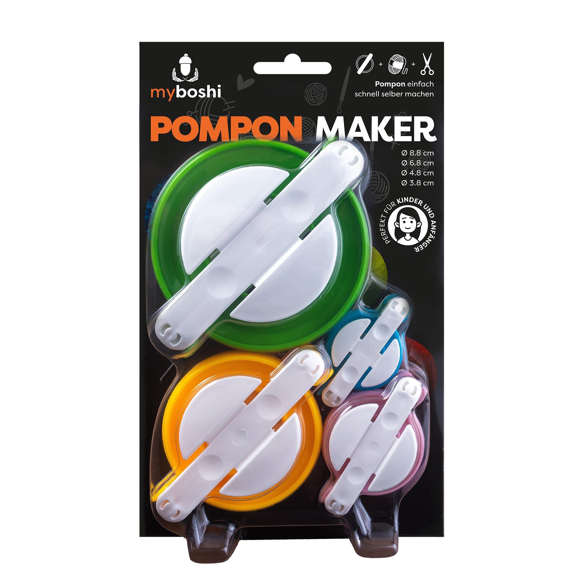 myboshi Pompon Pompon Set, Größen 4 Maker