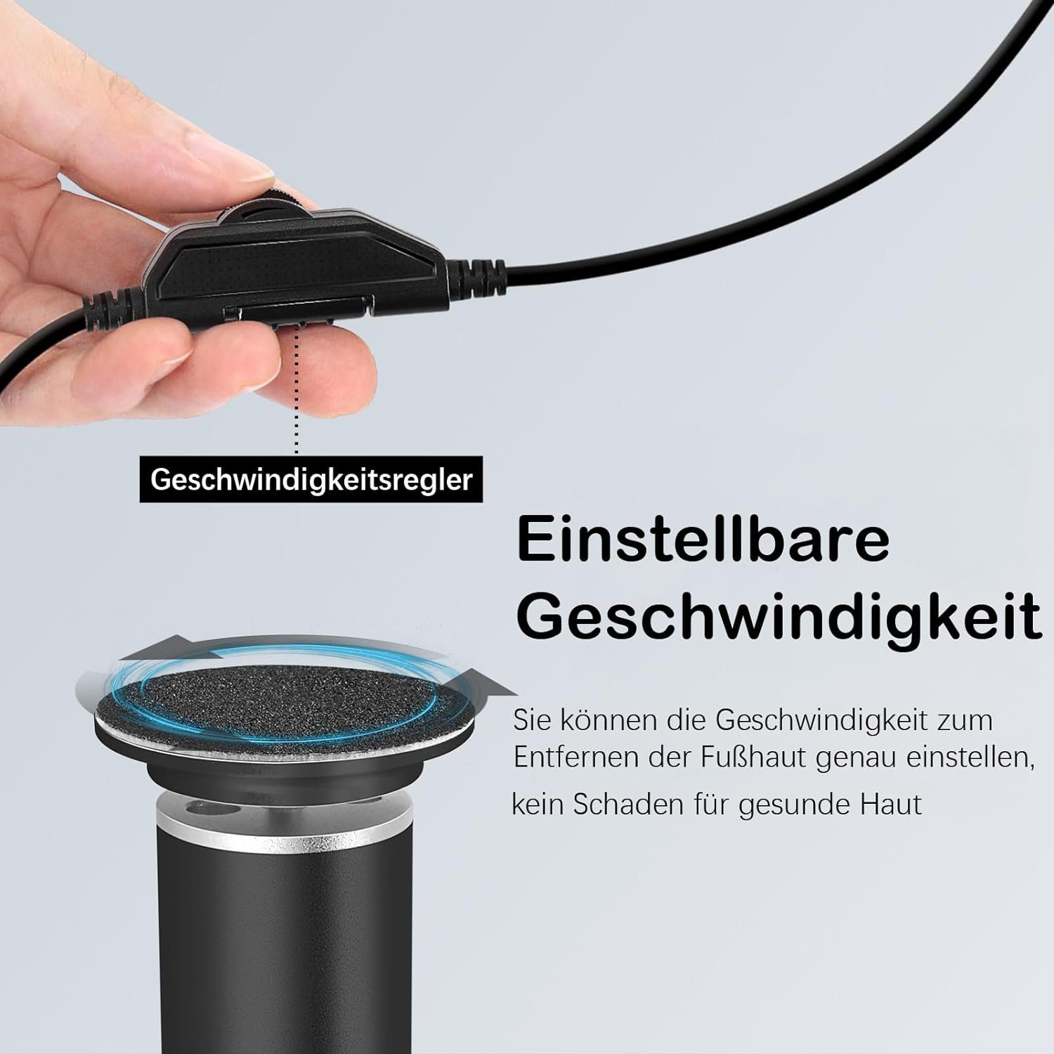 DOPWii Elektrischer Hornhautentferner Elektrische Fußschleifmaschine, Schwarz 60*Ersatzklingen Pediküre