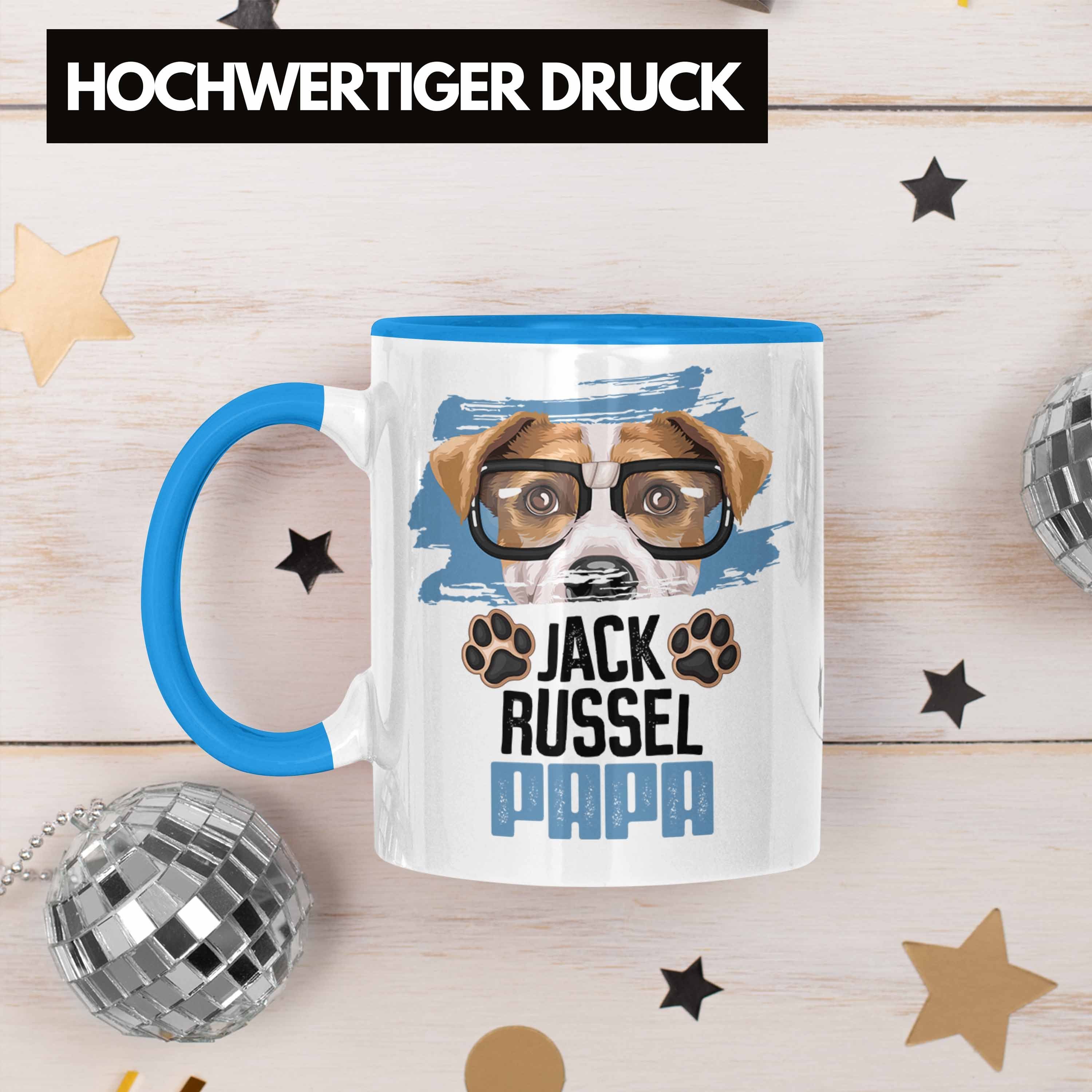 Lustiger Russell Geschenkidee Besitzer Spruch Tasse Jack Papa Trendation Geschenk Blau Tasse