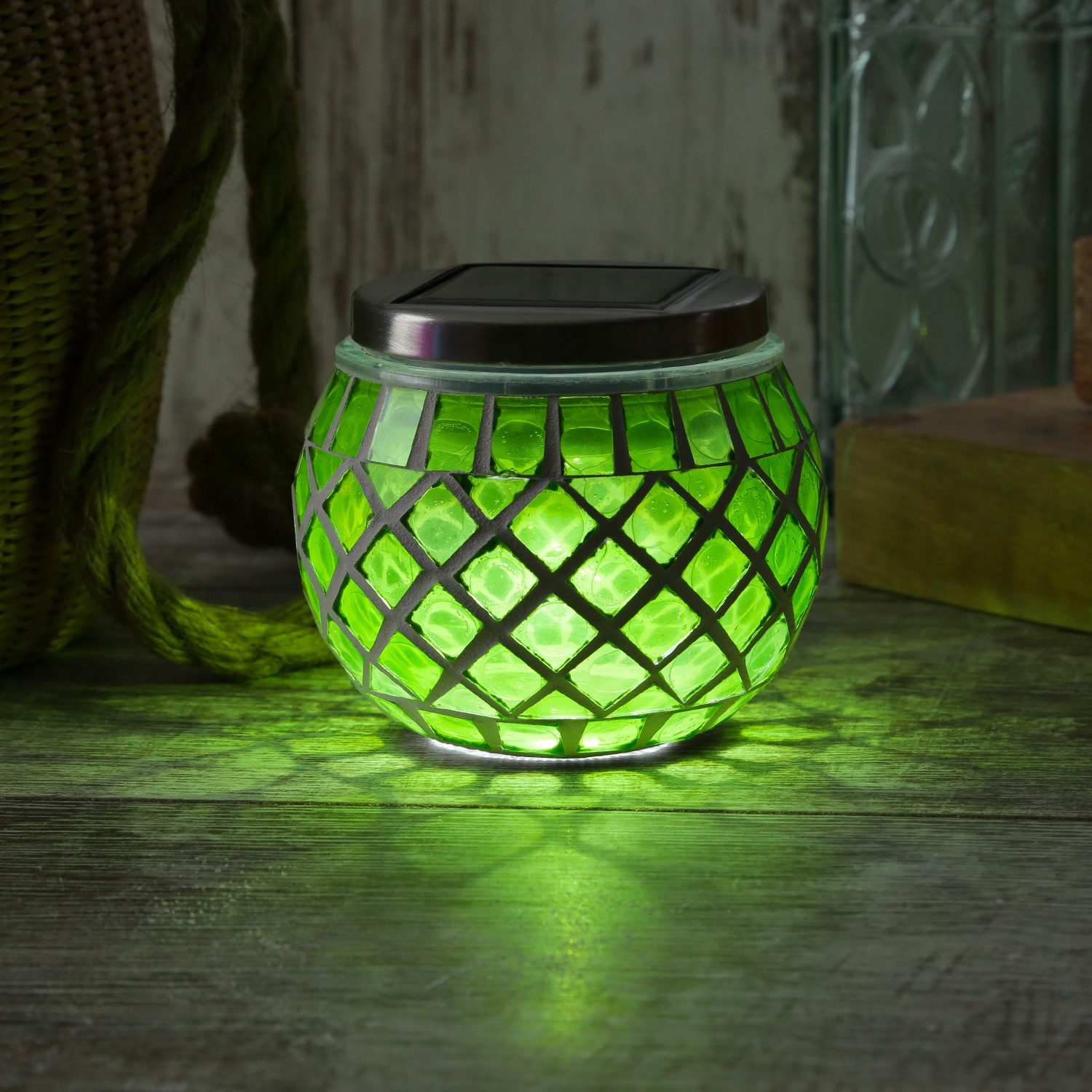 MARELIDA LED Solarleuchte Solar Windlicht Mosaik günstig online kaufen