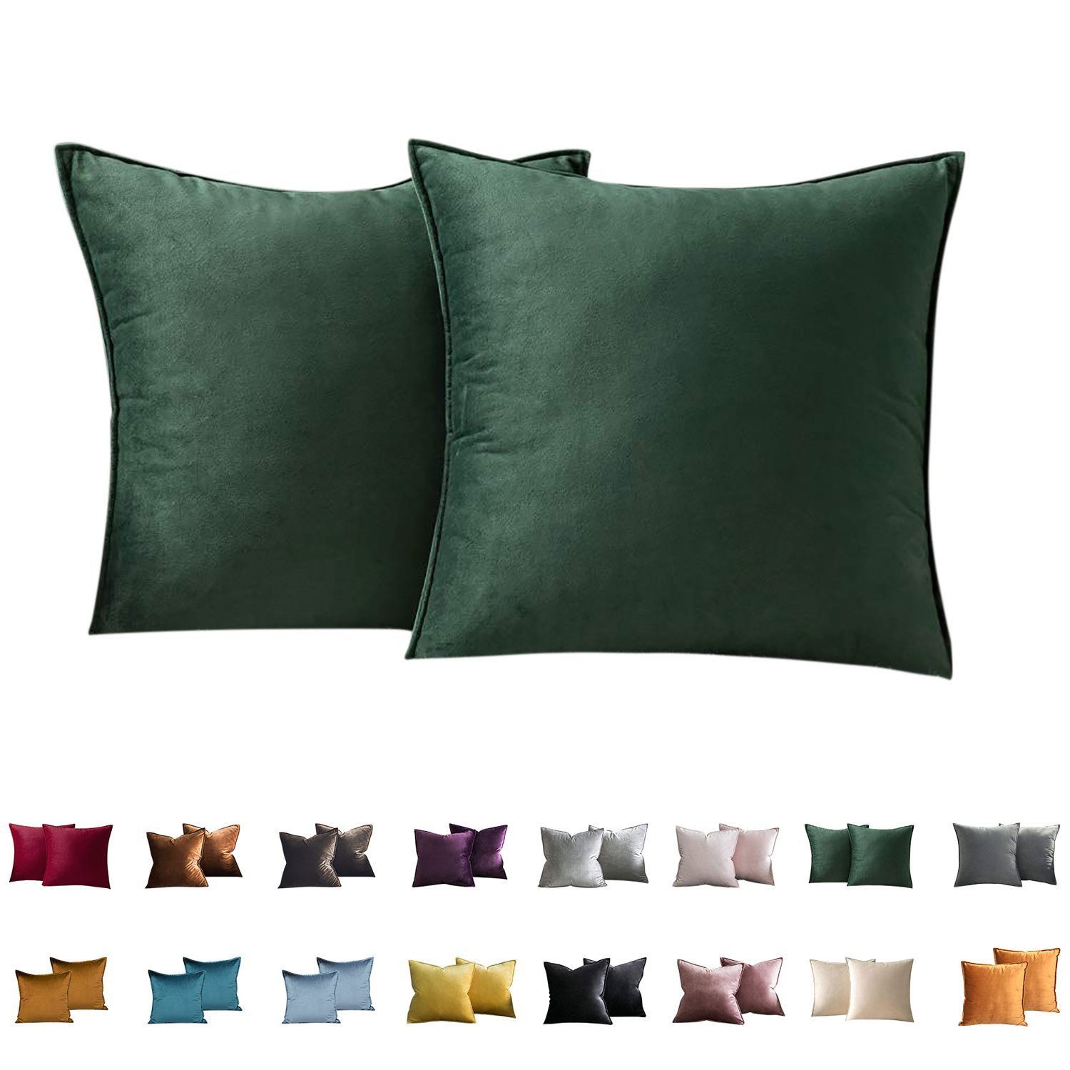 BYSURE Подушкиbezüge, (2 Stück), Unifarbe weiche Samt 45x45cm