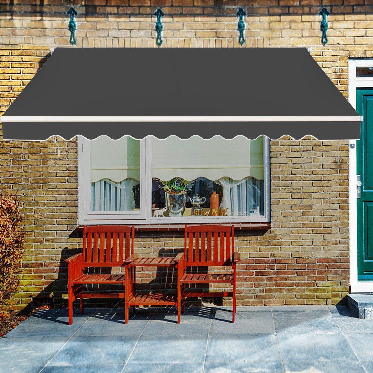 COSTWAY Gelenkarmmarkise 360x300cm, mit Handkurbel, für günstig online kaufen