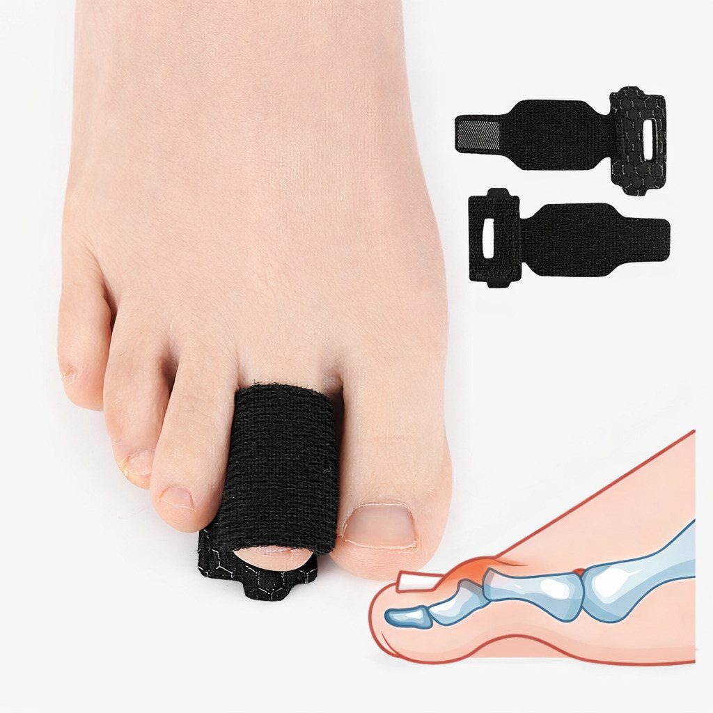 COOL-i ® Fußbandage Zehenschiene mit Aluminiumstütze, verstellbare Zehenbandage, rutschhemmend & atmungsaktiv