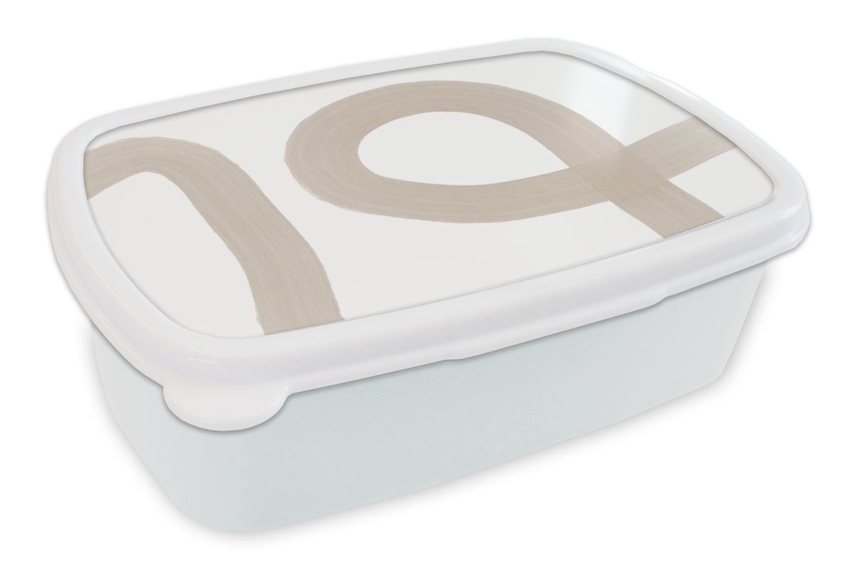 MuchoWow Lunchbox Abstrakt - Pastell - Design, Kunststoff, (2-tlg), Brotbox für Kinder und Erwachsene, Brotdose, für Jungs und Mädchen weiß | Lunchboxen