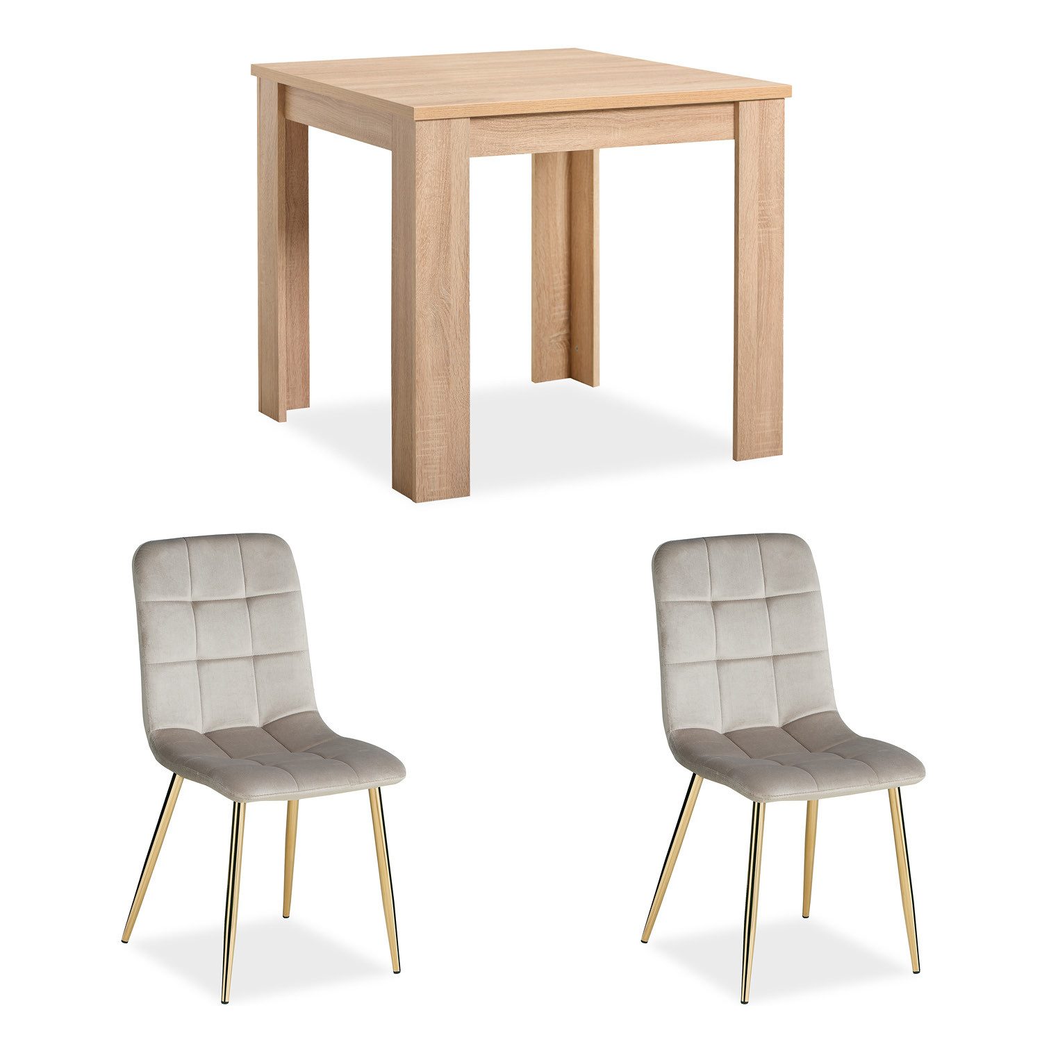 Homestyle4u Essgruppe Esstisch 80x80 2 Stühle günstig online kaufen
