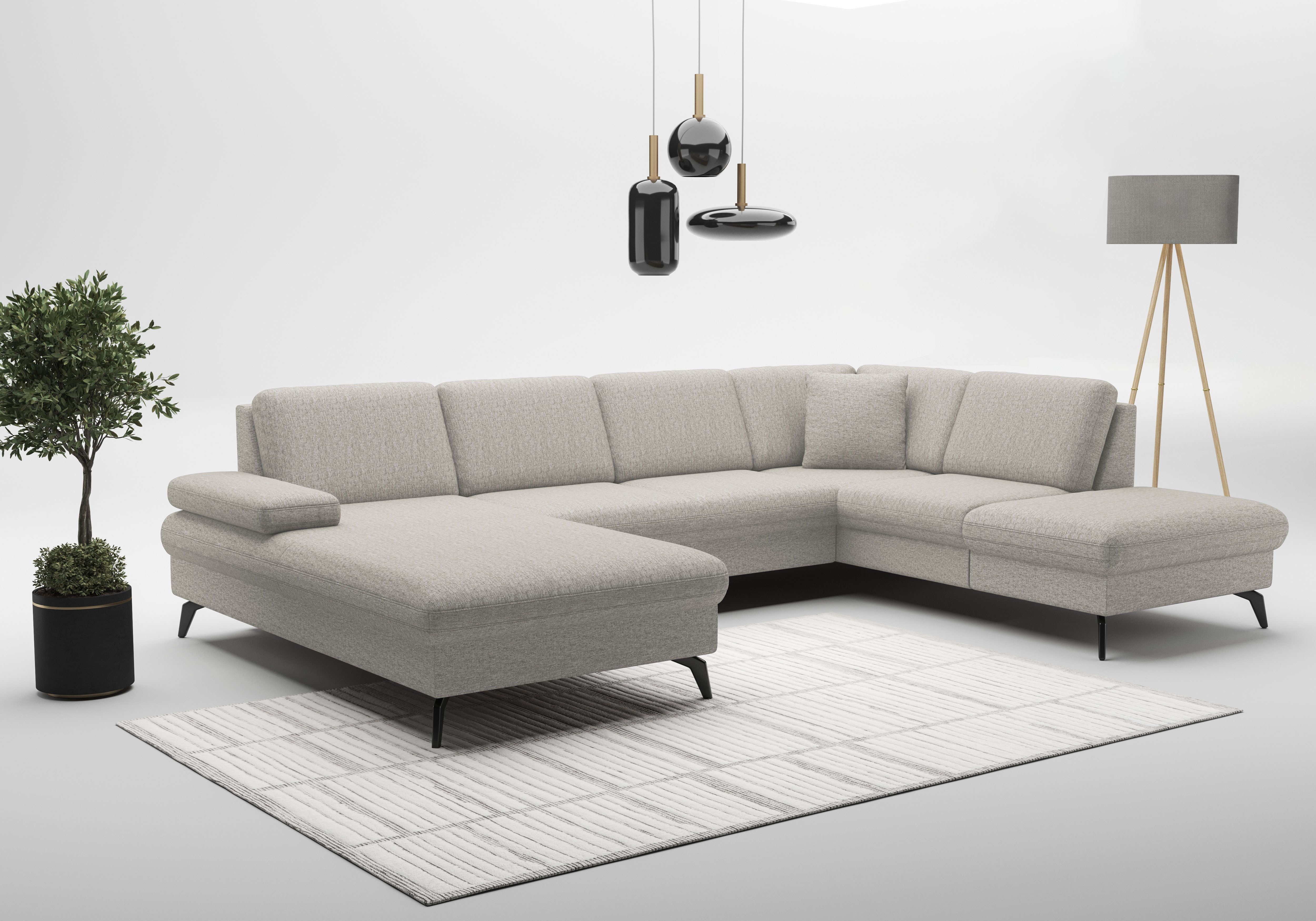 sit&more Wohnlandschaft Morris Jubi U-Form, B: 300 cm, mit Armteilfunktion & 1 Zierkissen, optional Bettfunktion