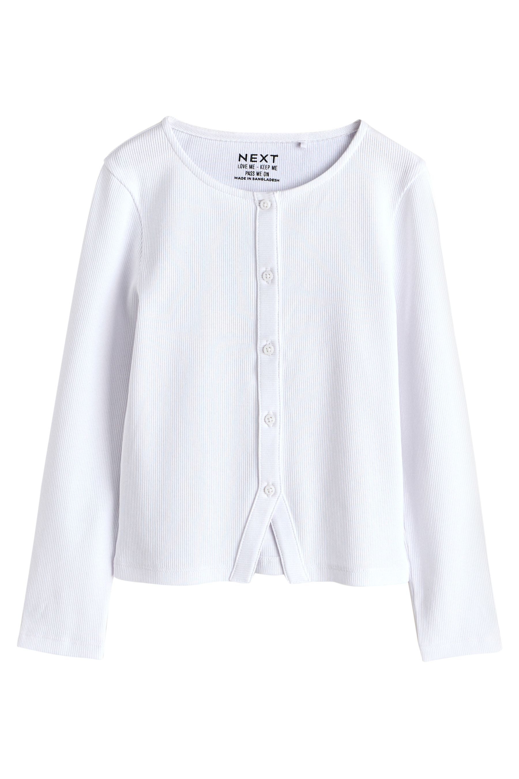 Next Strickjacke Gerippte langärmelige Strickjacke (1-tlg)