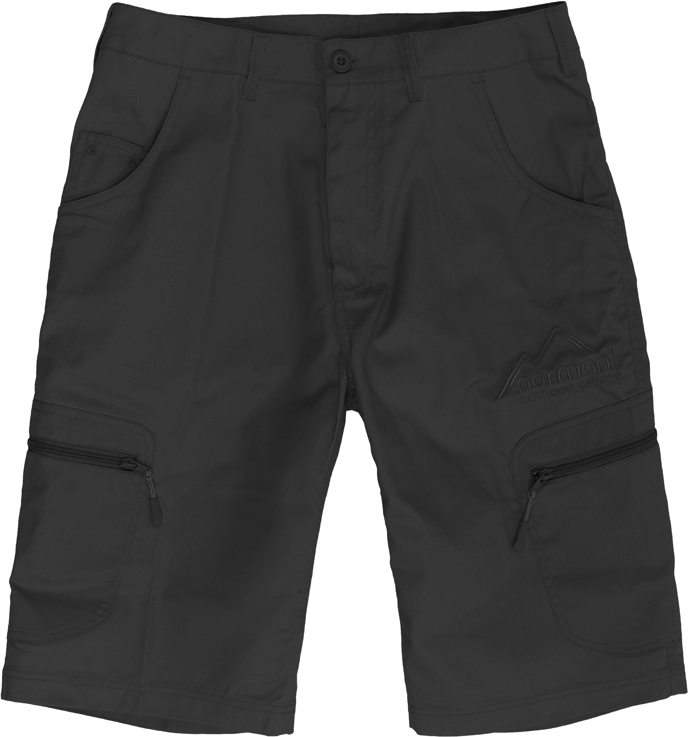 normani Bermudas Herren Shorts mit UV-Schutz Valley BDU Sommershorts mit Sonnenschutzfaktor 50+ Schwarz