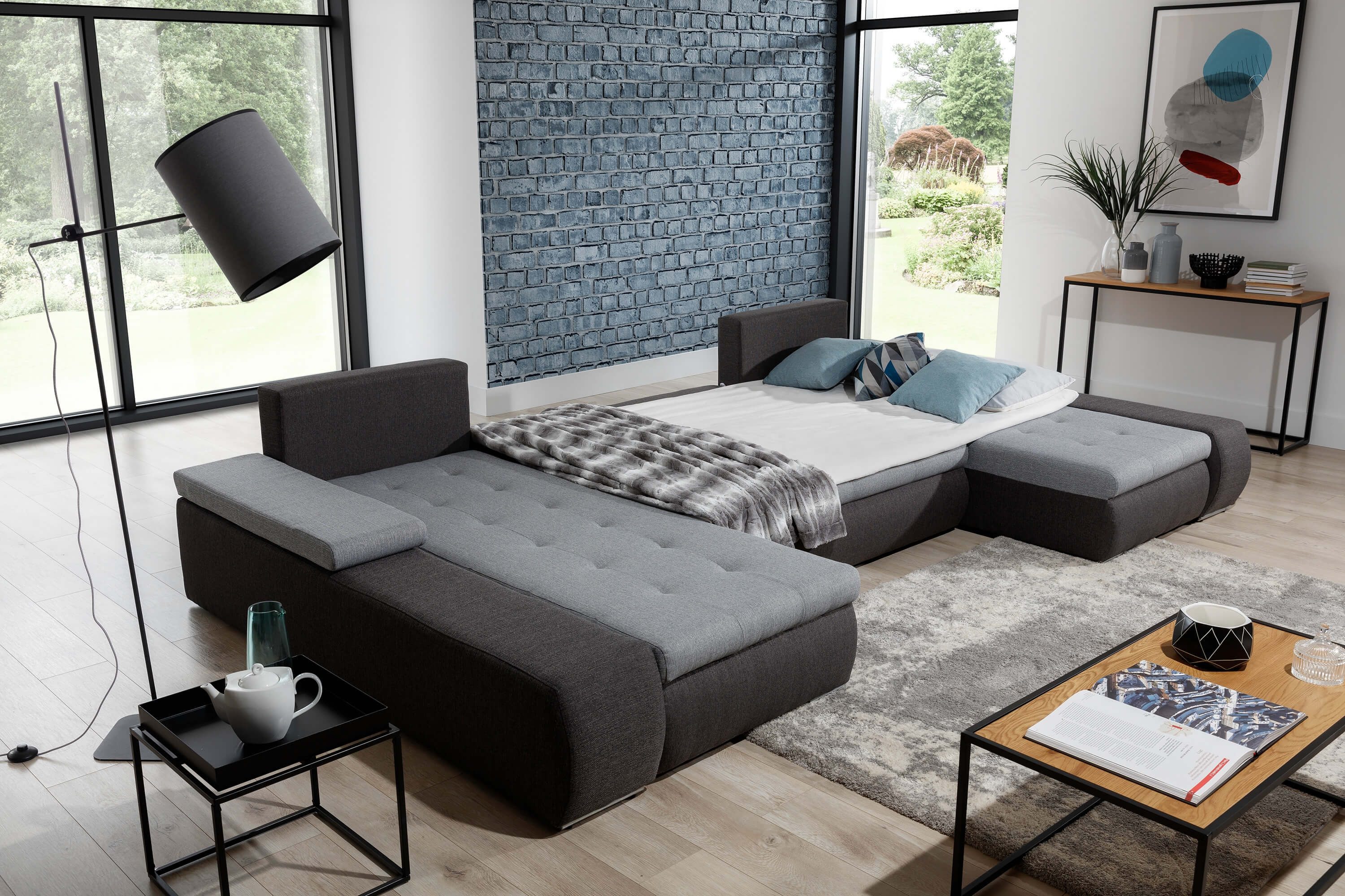 MF Design Wohnlandschaft Mary, mit Bettfunktion