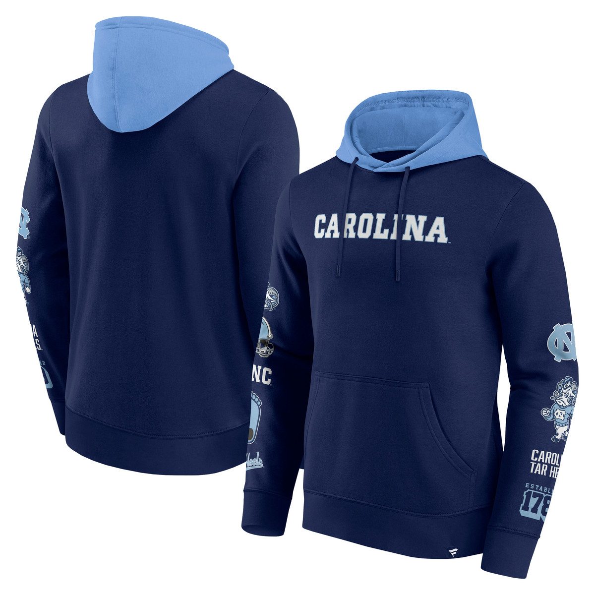 Fanatics Kapuzenpullover Fanatics Hoodie North Carolina Tar Heels Colorblock Badge