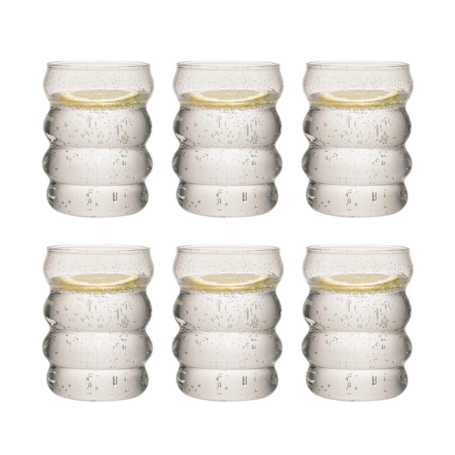 Zoha Glas Wave Getränkebecher Cocktail- 330 ml - Heißgetränke Kaffeeglas, Borosilikatglas, Hitzebeständig Trinkglas Cocktailgläser Eiskaffeegläser Tee Saft
