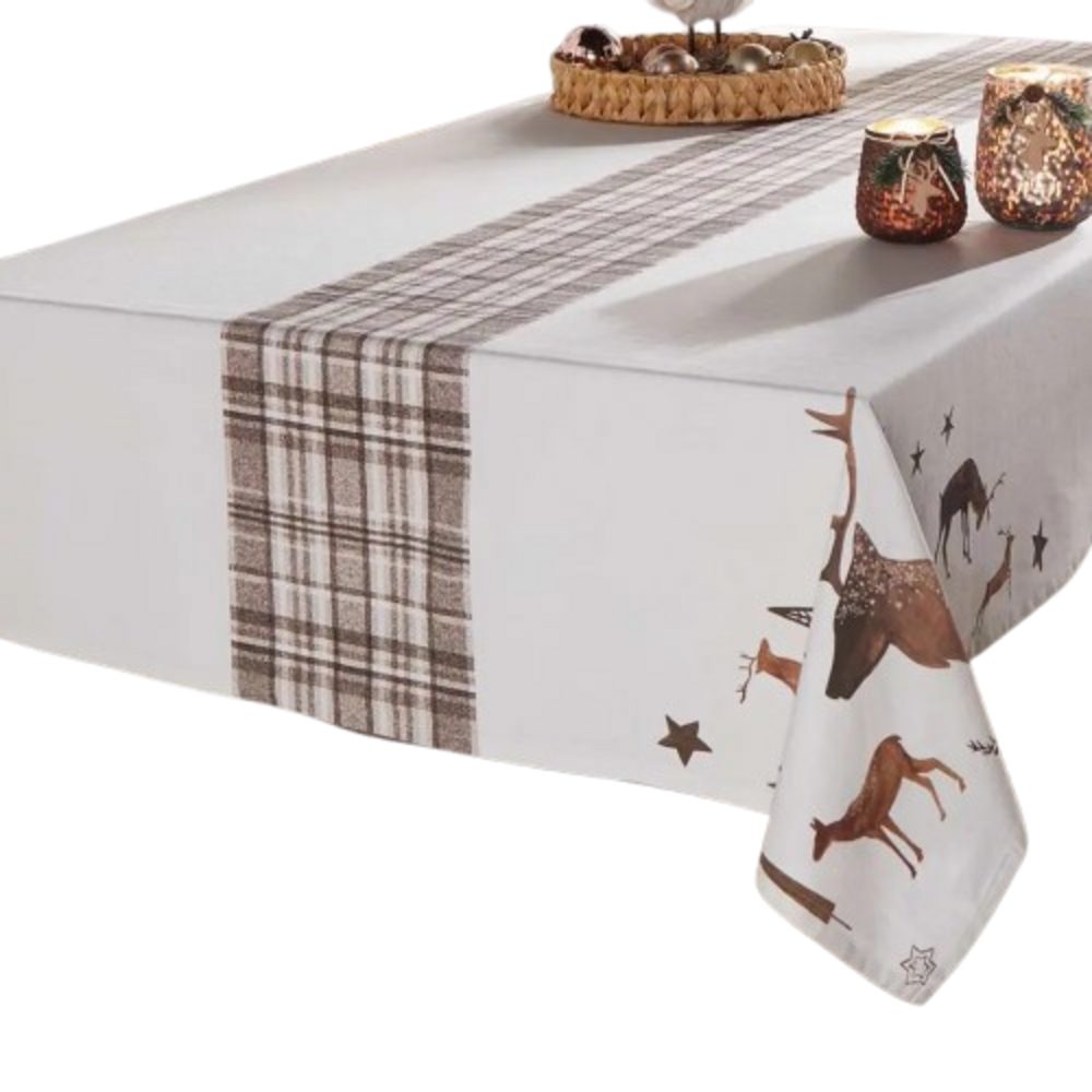 Home-trends24.de Tischdecke Tafeldecke Stern Hirsch Tischdecke 140x240cm Wi günstig online kaufen