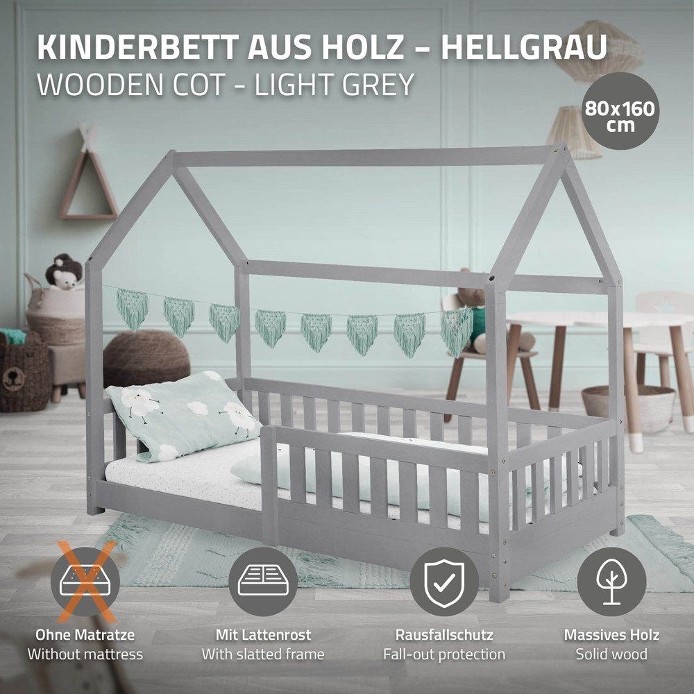 ML-DESIGN Spielbett Hausbett Kinderbett inkl. Lattenrost günstig online kaufen