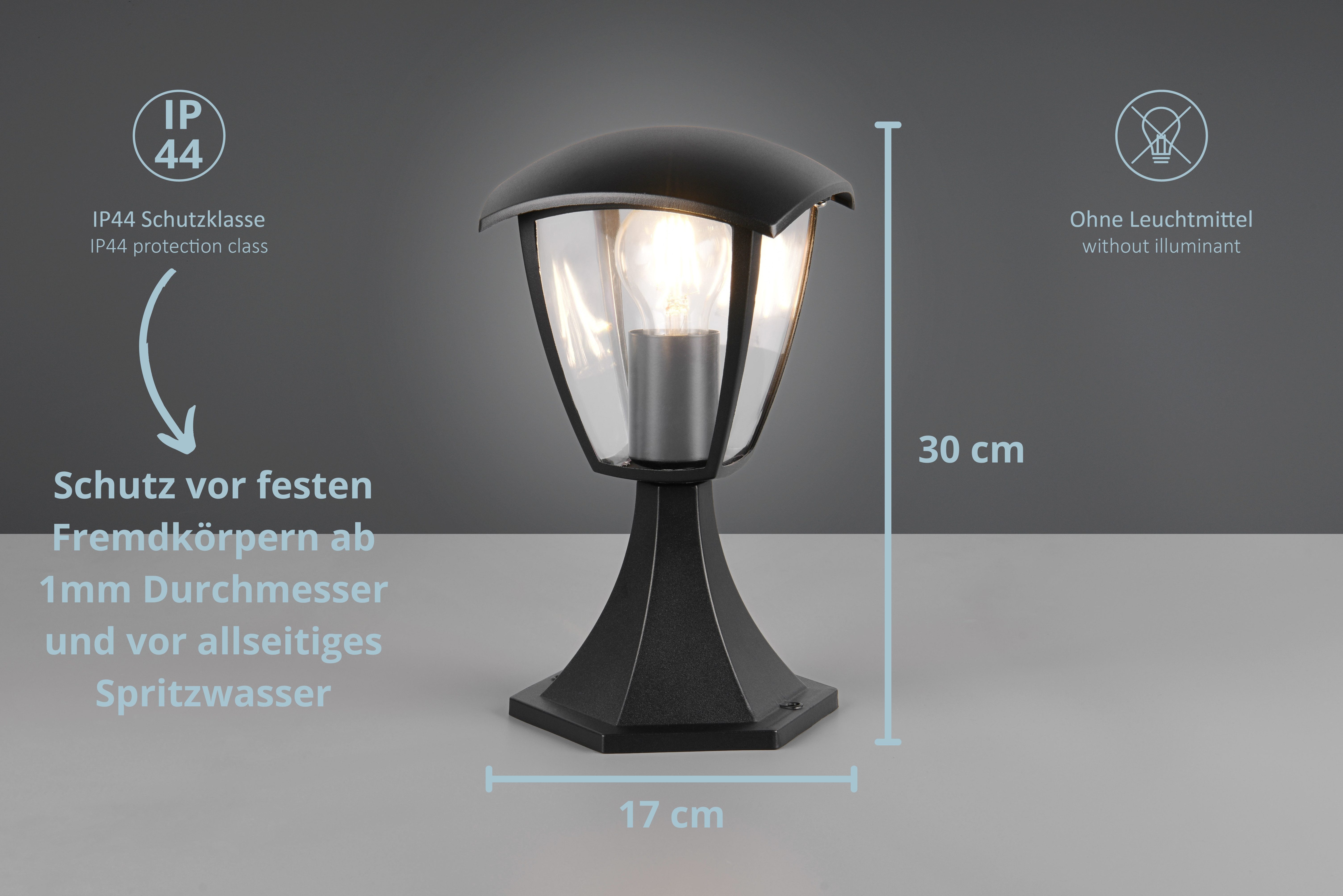 lightling Außen-Stehlampe Vera, ohne Leuchtmittel, 30 cm, hochwertiges Druckguss-Aluminium, IP44 Schutz
