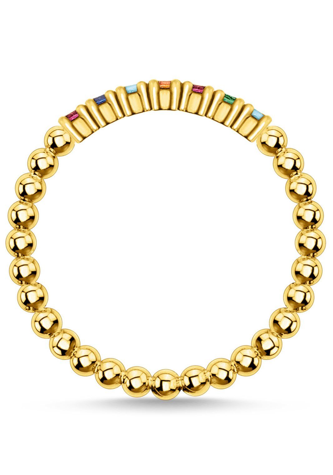 THOMAS SABO Fingerring Kugeln mit Steinen, mit Glas-Keramik Stein, Korund, Zirkonia (synth)