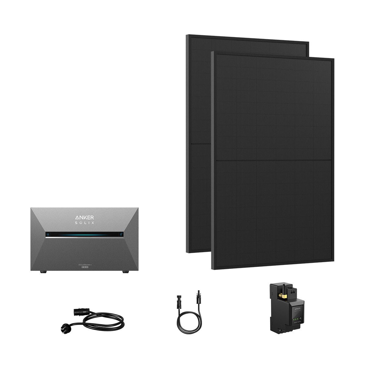 Anker Balkonkraftwerk 910W Komplettset Solaranlage Anker SOLIX 3 E2700 Pro mit Zusatzsakkus, (Smart Meter und 2x Astronergy 455Wp im Lieferumfang enthalten), Speicher mit integriertem Wechselrichter, All-in-One 2,668kWh Akku